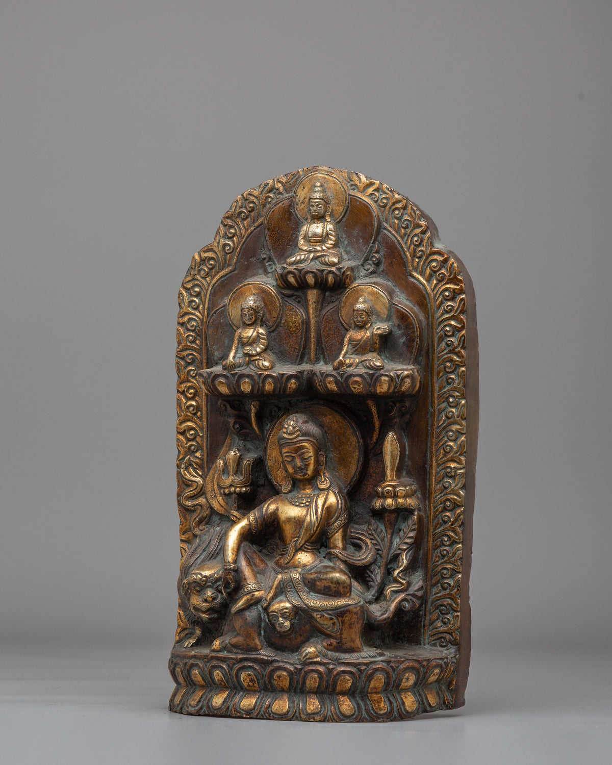 Tibetan Simhanada Lokeshvara Sculpture | Sacred Buddhist Statue