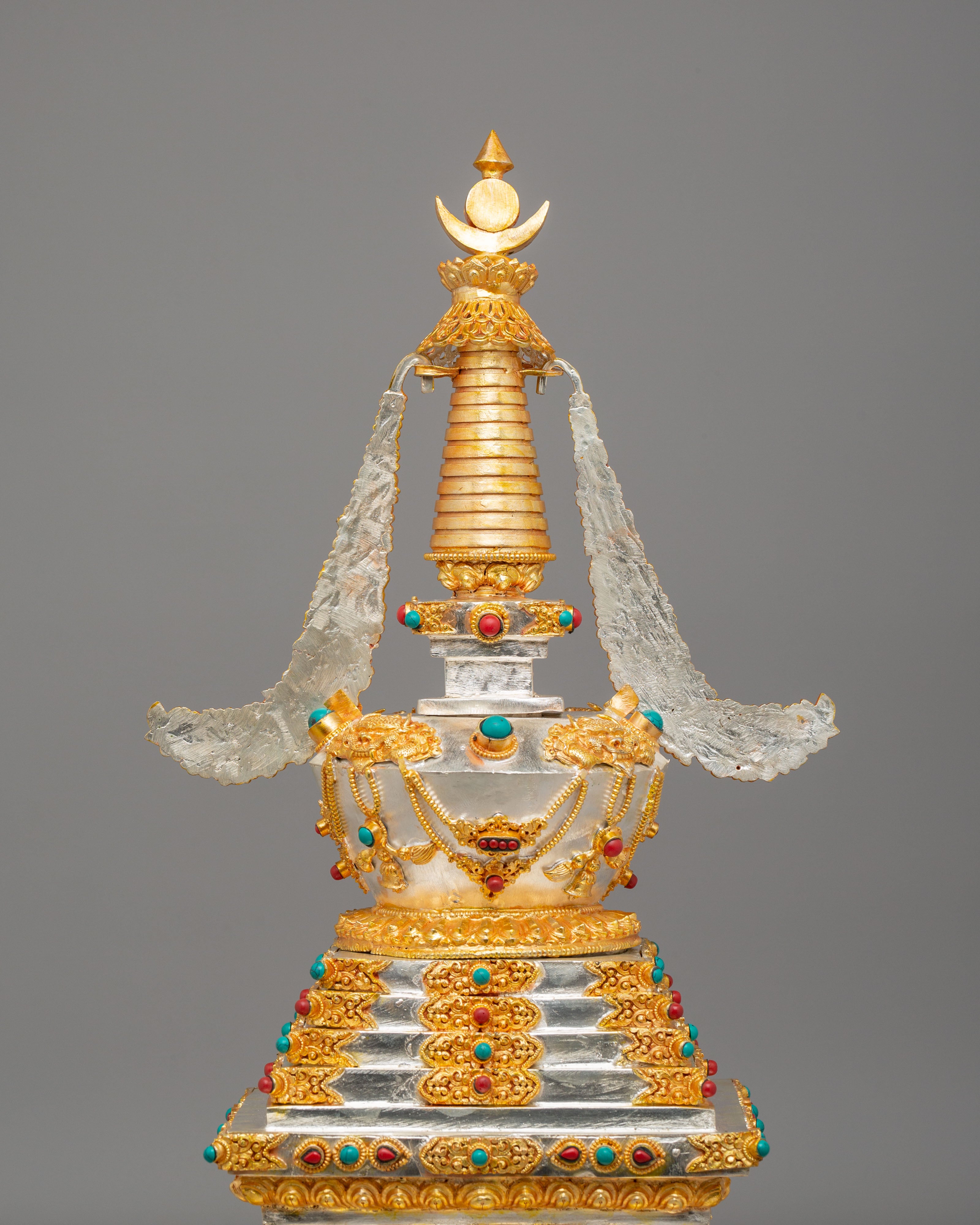 Handmade Tibetan Enlightenment Stupa | Symbol of Spiritual Awakening