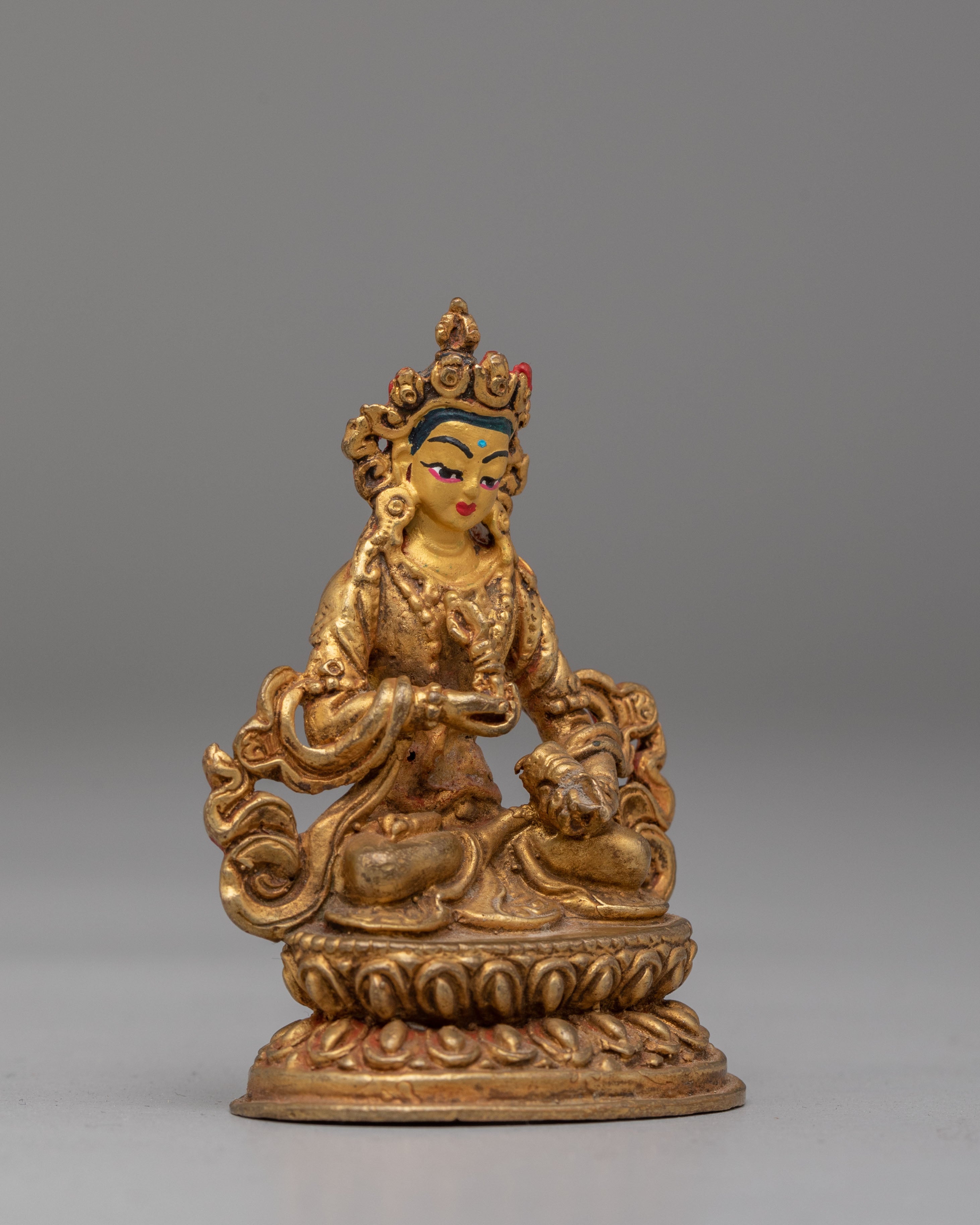 Traditional Altar Vajrasattva Statue | 24K Gold Plated Copper Buddhist Deity Figurine