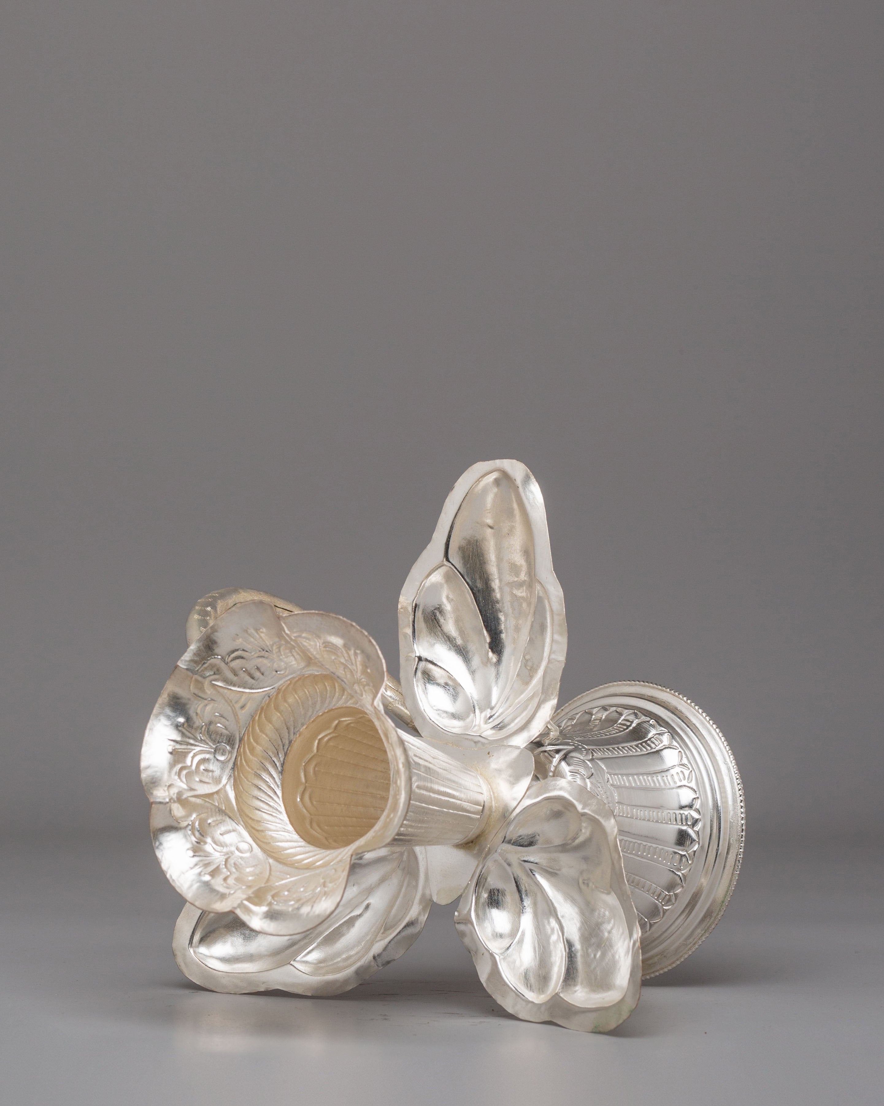 Himalayan Altar Tikadani | Traditional Silver Puja Vessel
