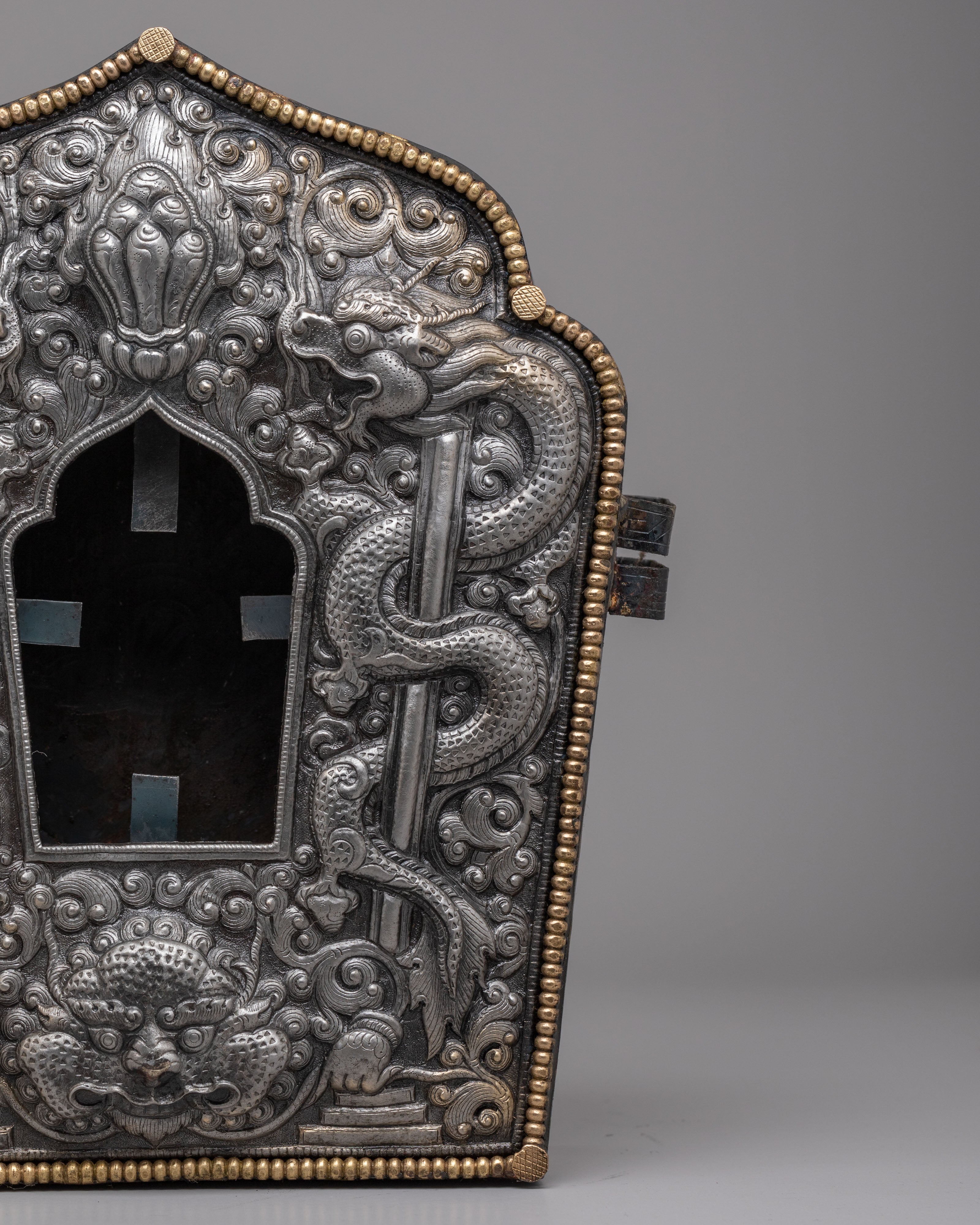 Handcrafted Prayer Amulet Box | Sacred Iron Ghau Box for Spiritual Protection