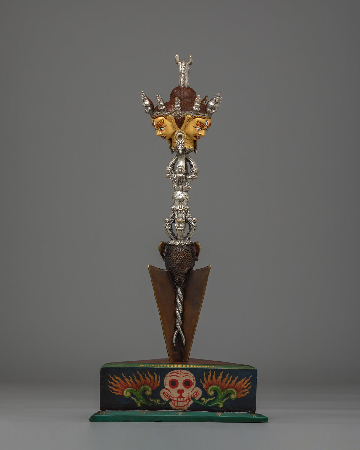 Traditional Buddhist Ritual Dagger Phurba | Spiritual Protection Artifact