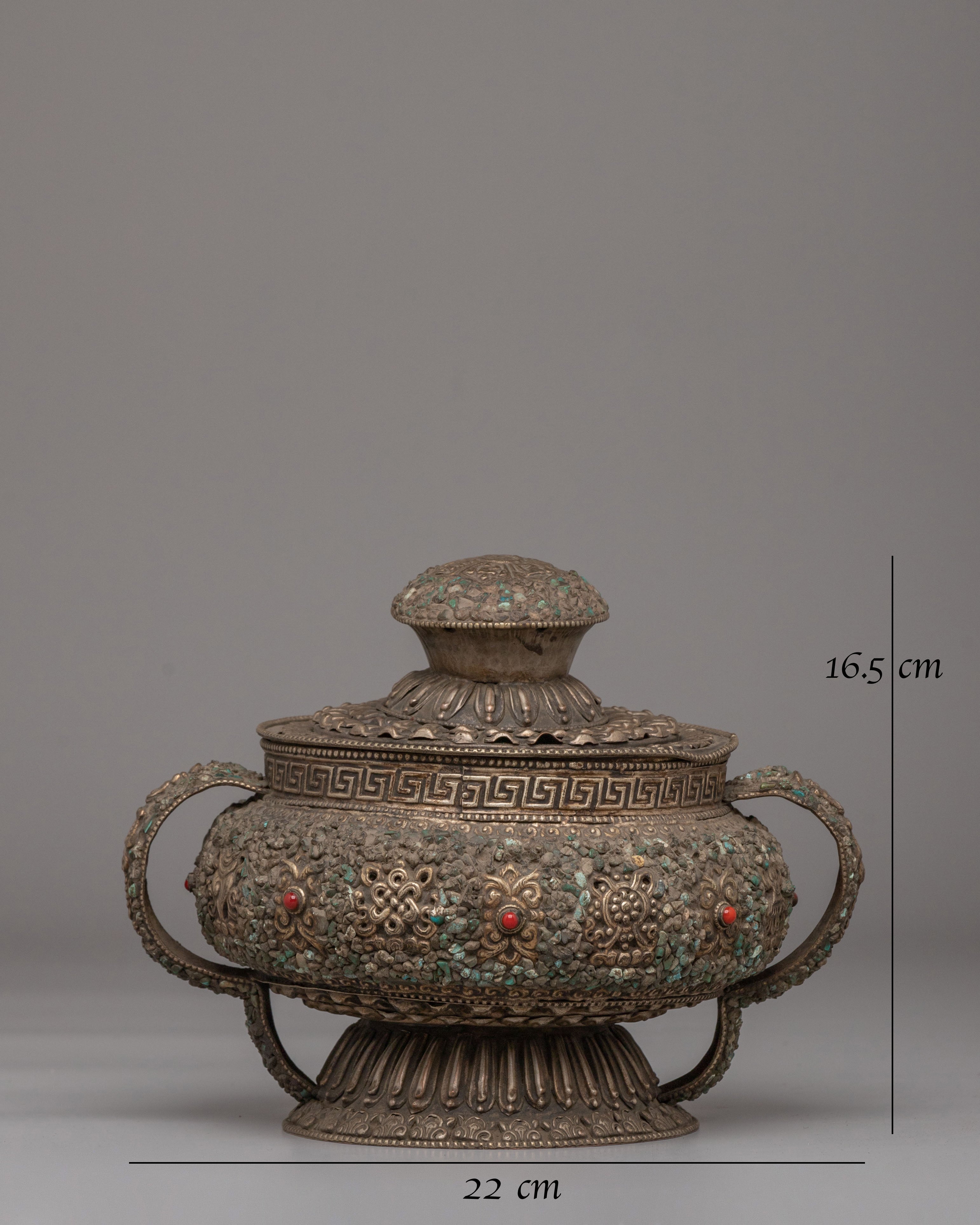 Tibetan Dhupur Rice Pot For Ritual | Symbol of Prosperity and Abundance