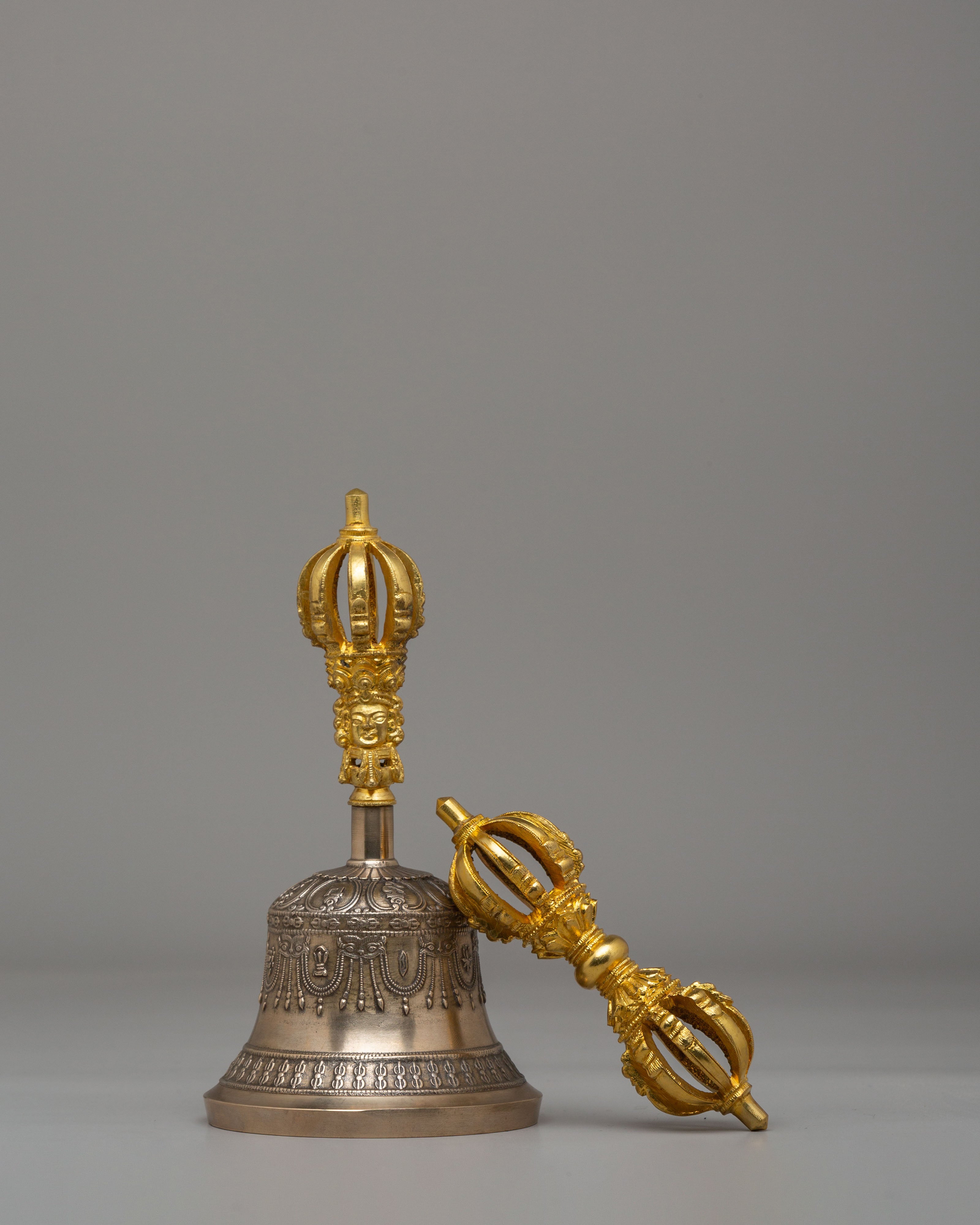 Handcrafted Vajra and Bell Set | Sacred Vajrayana Meditation Tools for Altar Practice