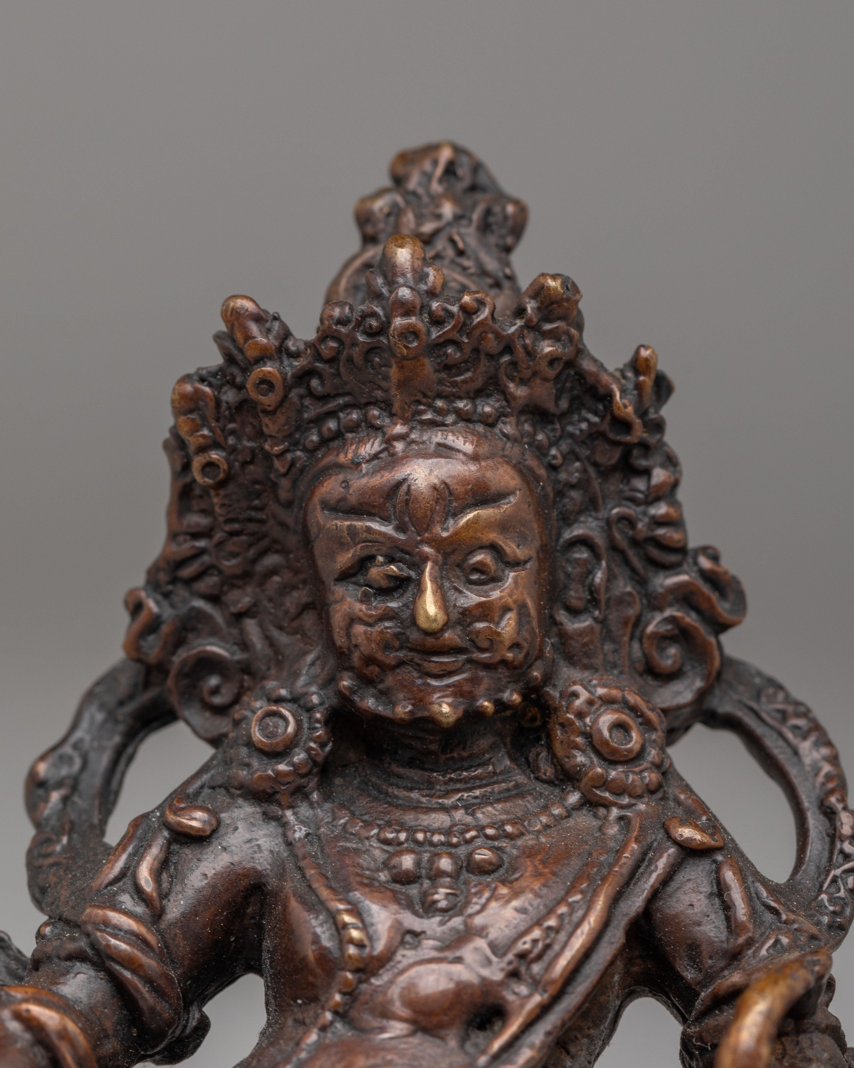 Spiritual Dzambhala Deity Altar Statue | Tibetan Buddhist Wealth God Figurine