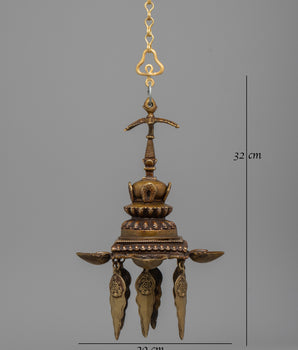 Hanging Stupa Dalucha | Traditional Brass Ritual Lamp