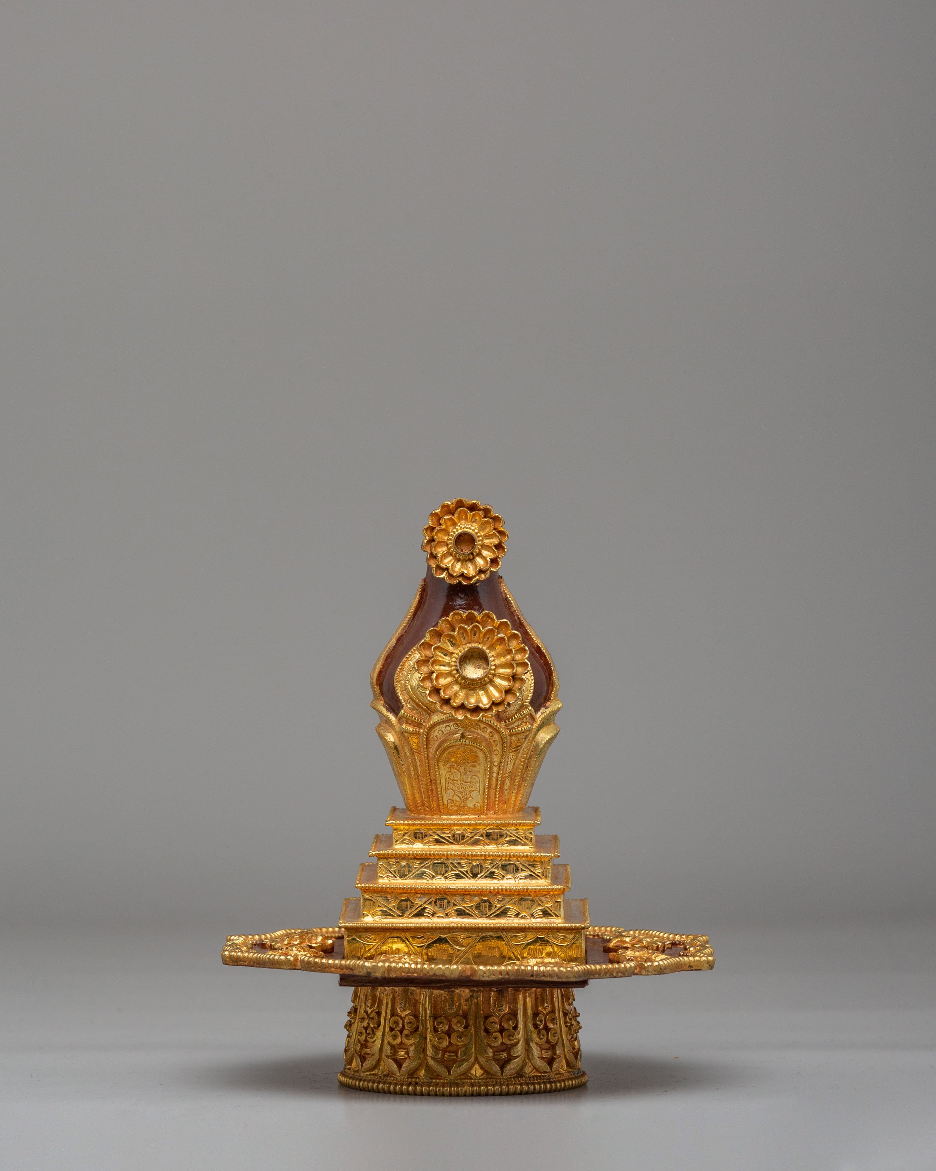 Handmade Gold-Plated Torma | Multi Deity Mandala