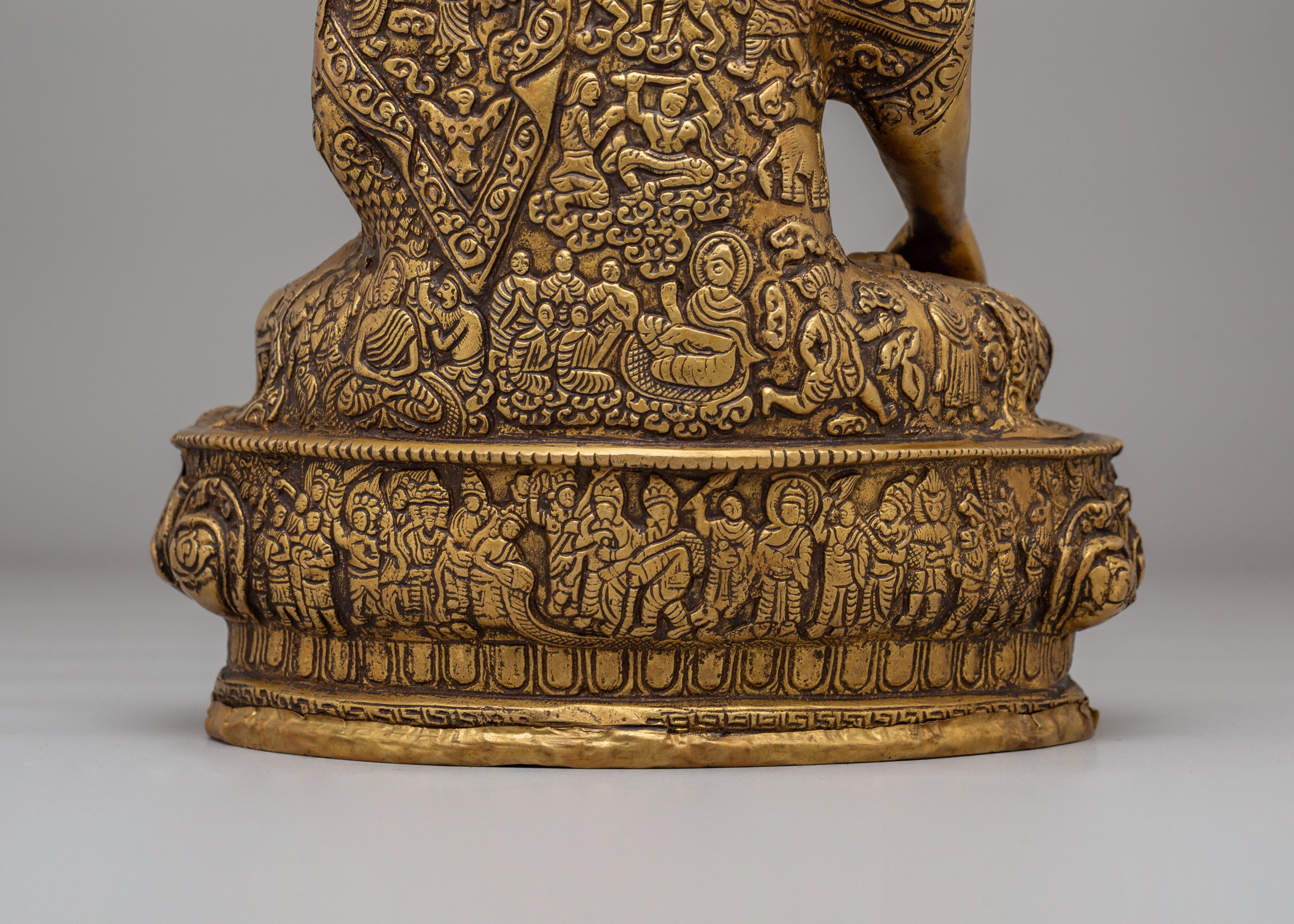Shakyamuni Buddha Enlightenment Figurine | Handcrafted Brass Statue for Meditation