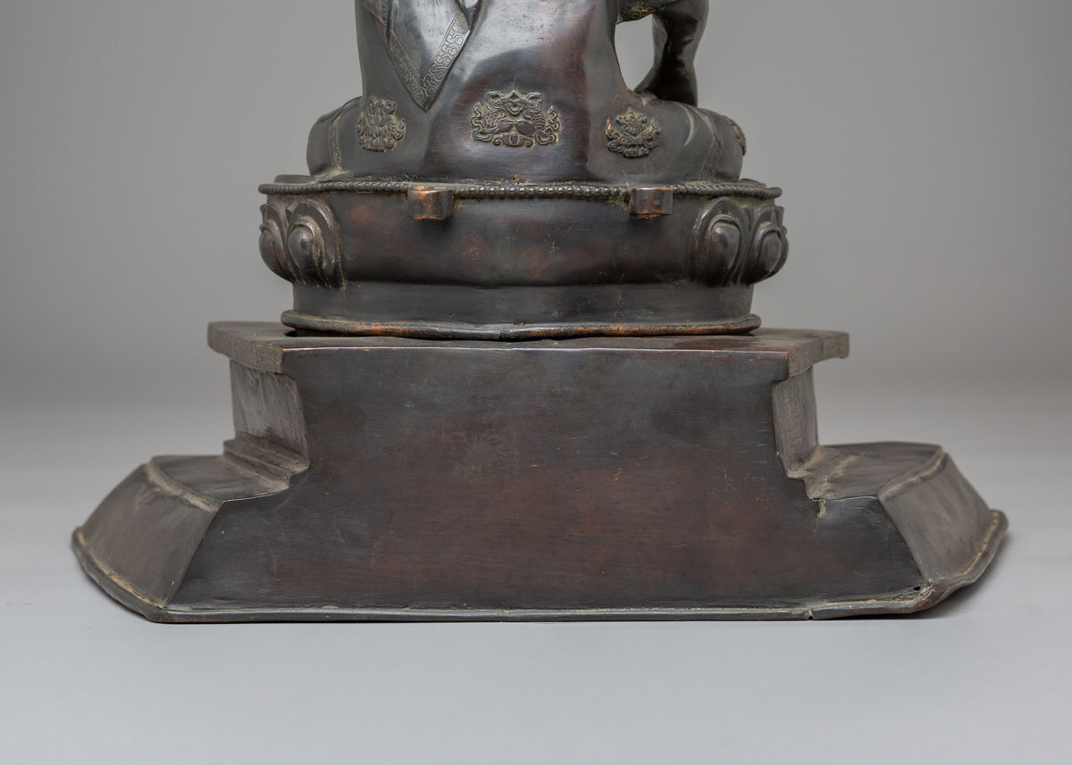 Gautama Buddha Buddhist Sculpture | 50 Year Old Oxidized Copper Statue