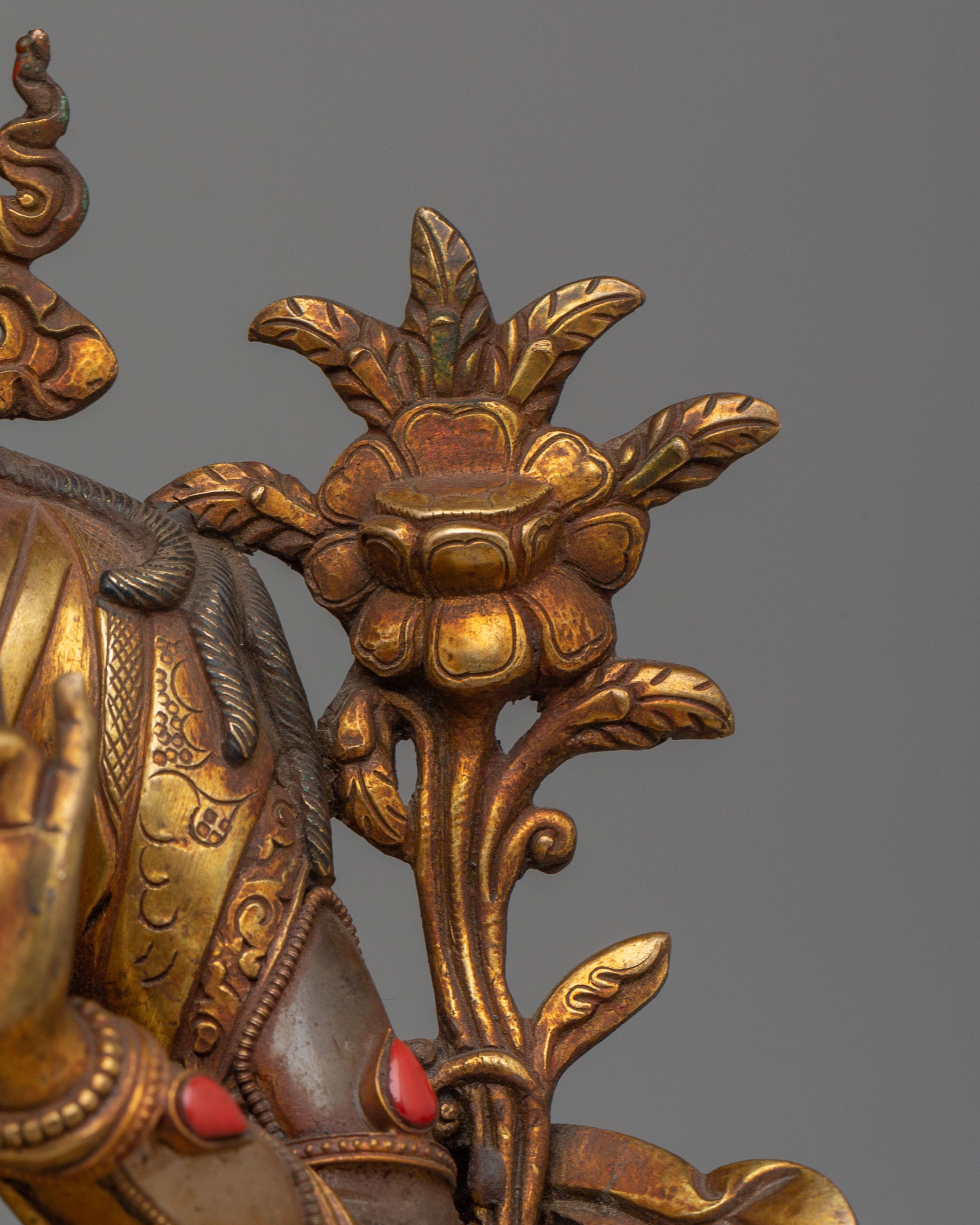 Spiritual Green Tara Decor Statue | Handcrafted Gemstone Figurine for Meditation