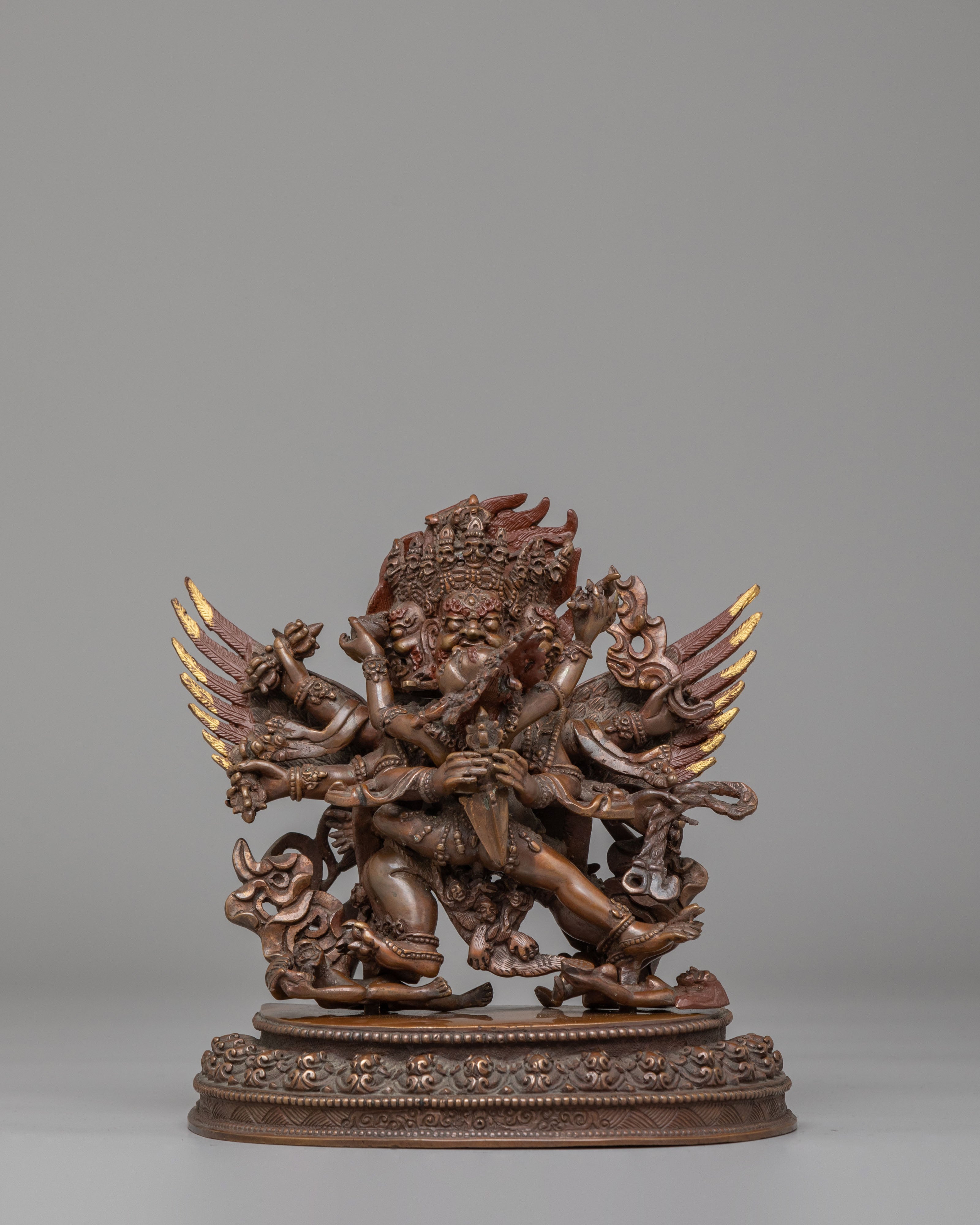 Vajrakilaya with Consort Statue | Oxidized Copper Body