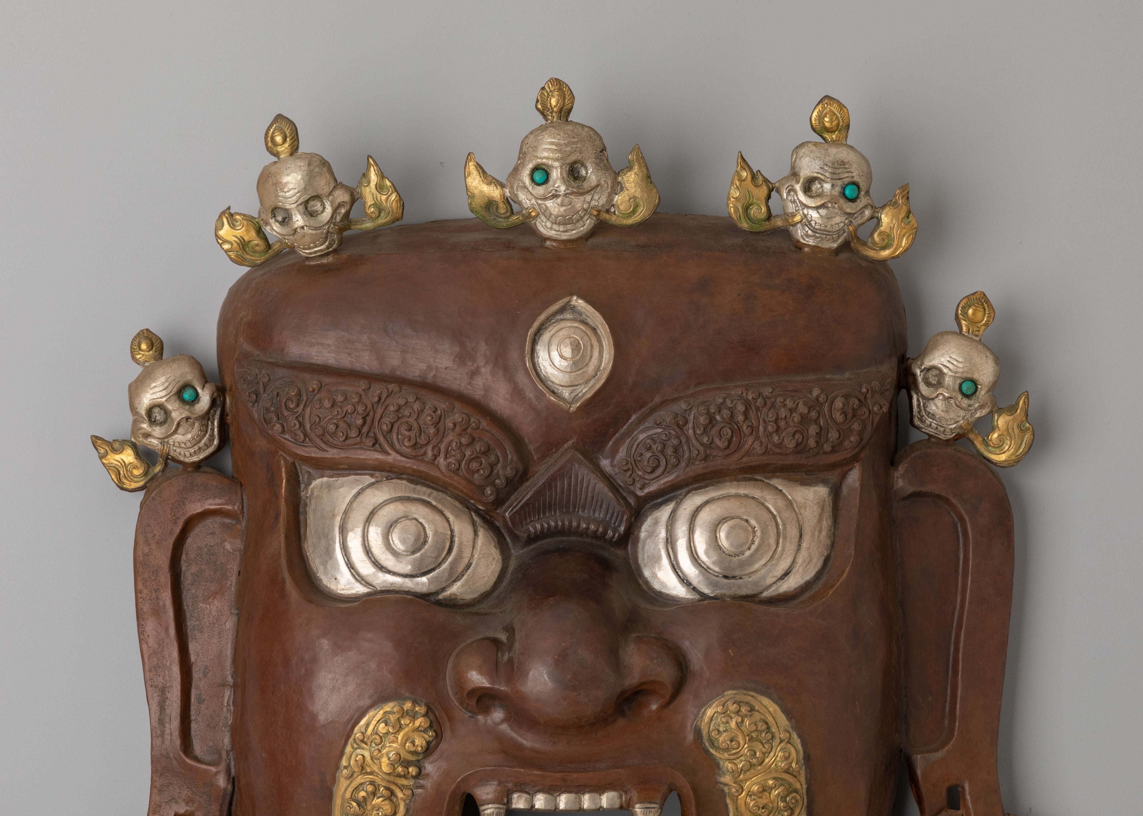 Himalayan Bhairava Mask Decor | Tibetan Buddhist Wall Sculpture