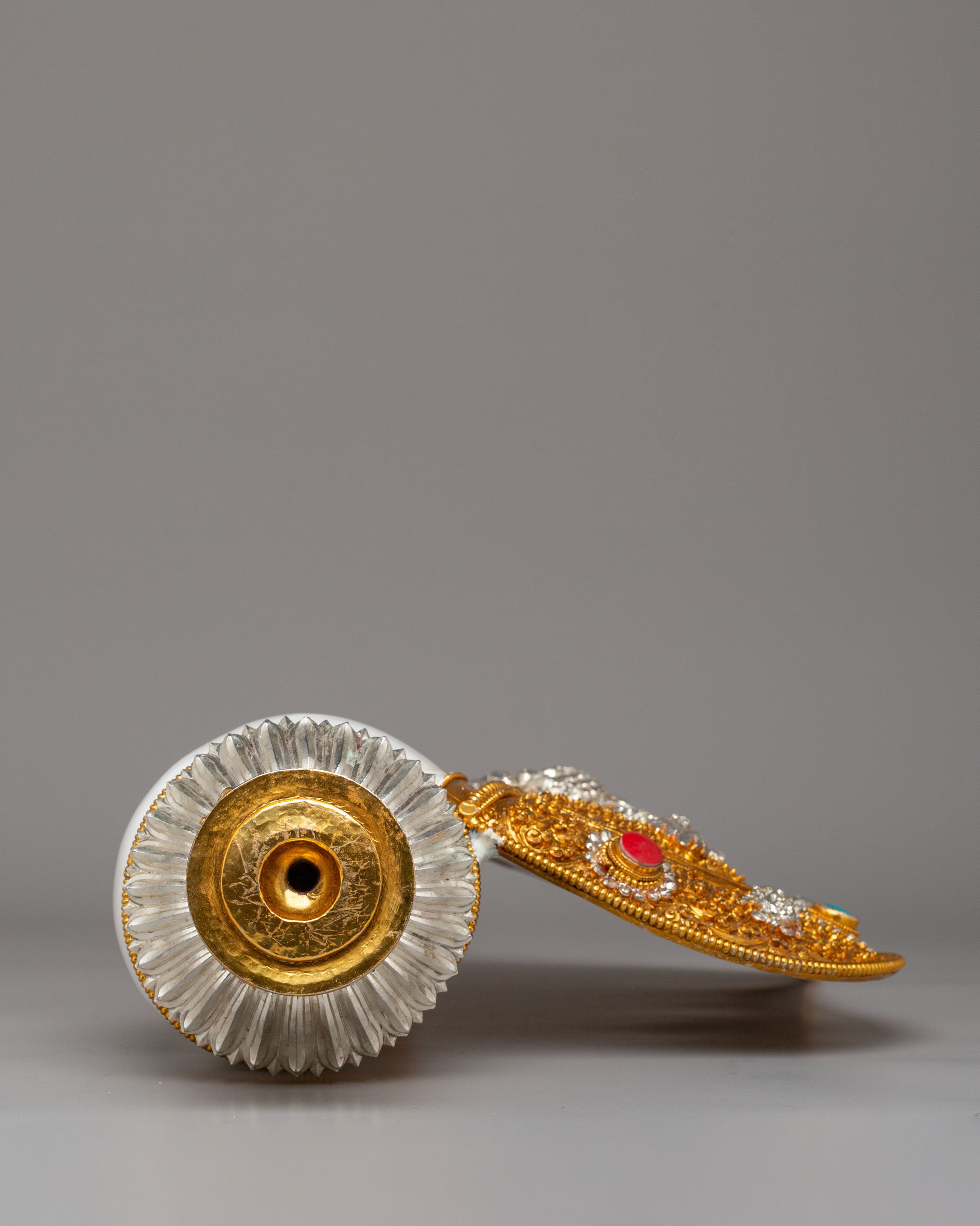 Sacred Conch Shell With Dragon Motif | Buddhist Ritual Conch