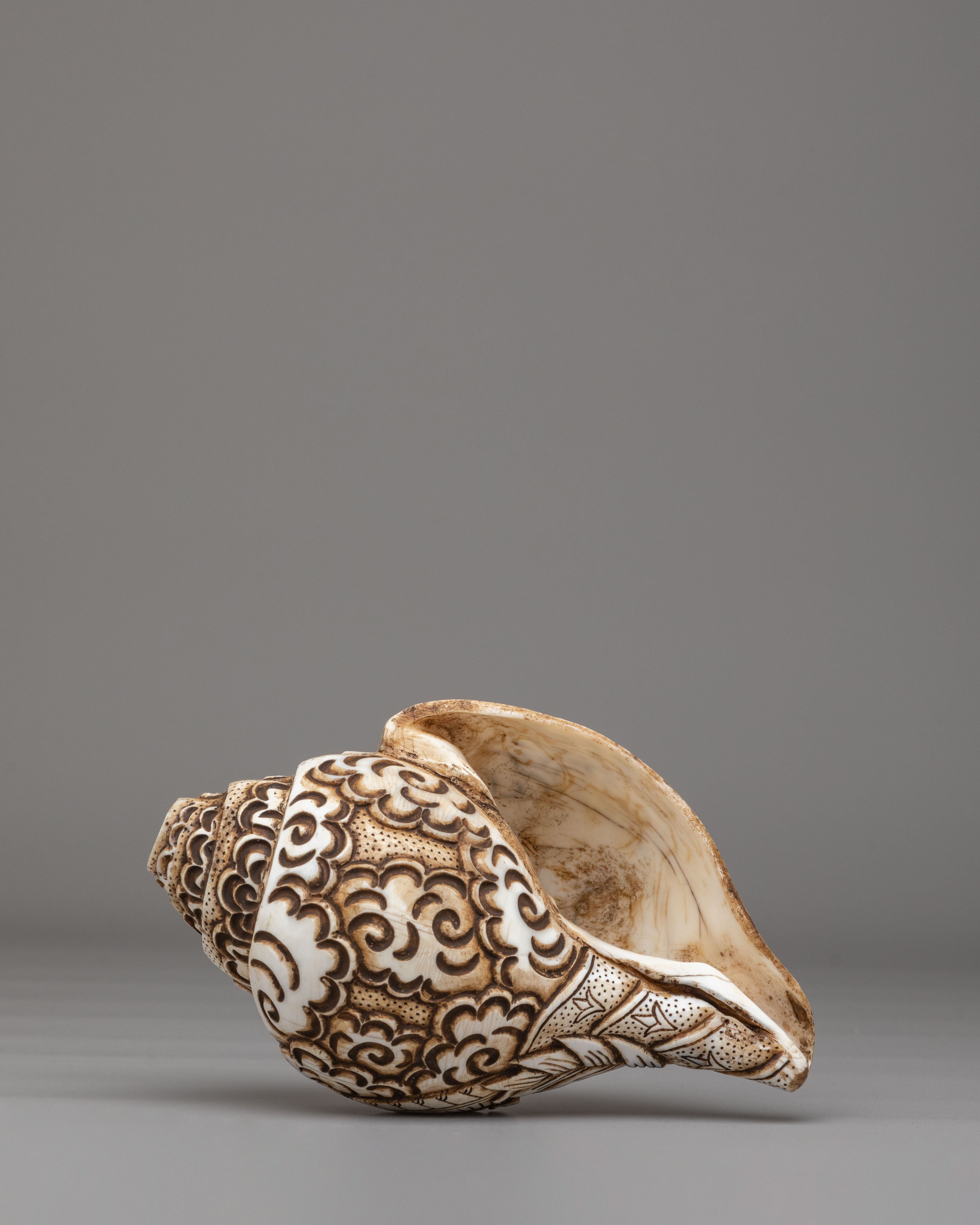 Saraswati Carved Conch | Artwork for Altar
