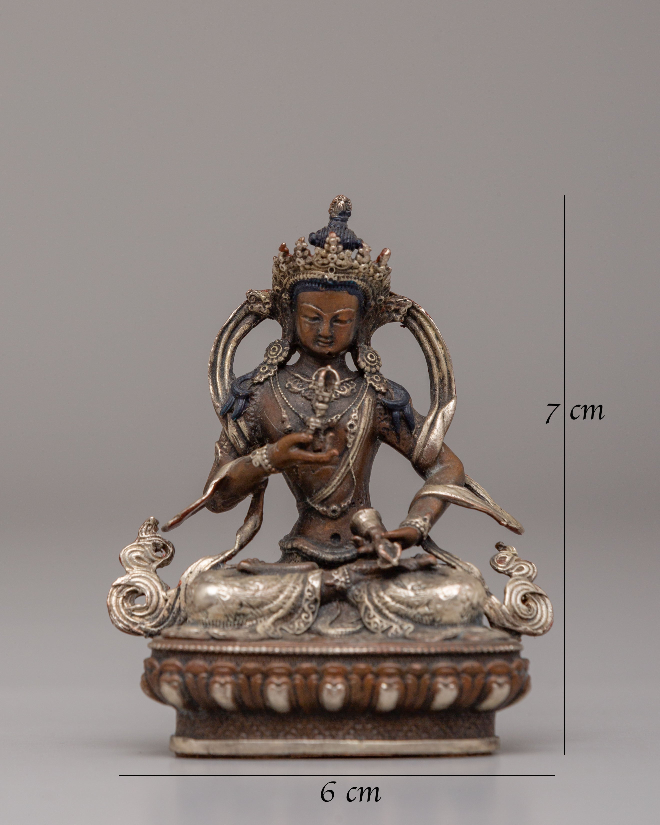 Vajrasattva Purification Buddha Statue | Silver Plated Buddhist Figure