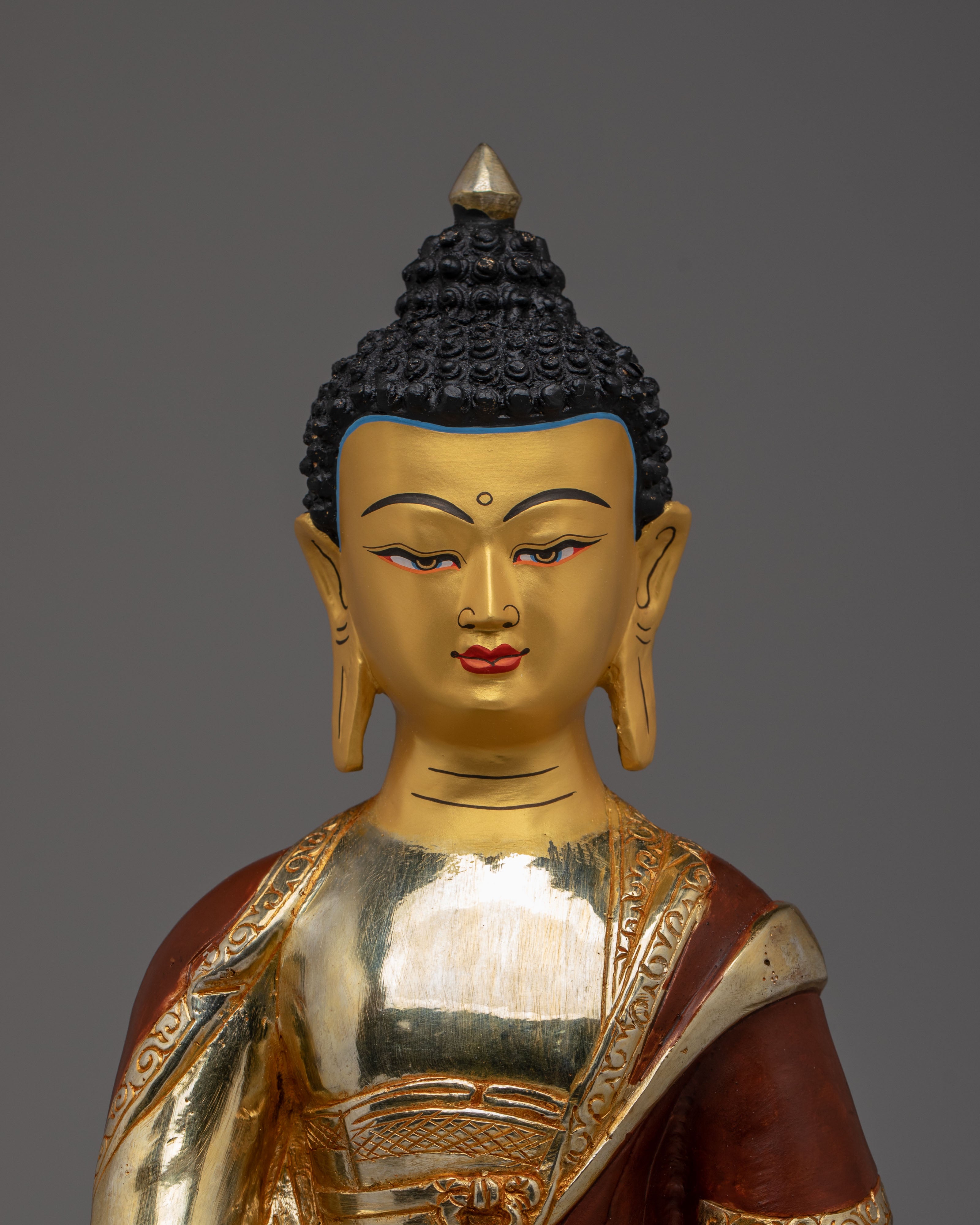Himalayan Amitabha Meditation Statue | Gold-Plated Copper for Serene Decor