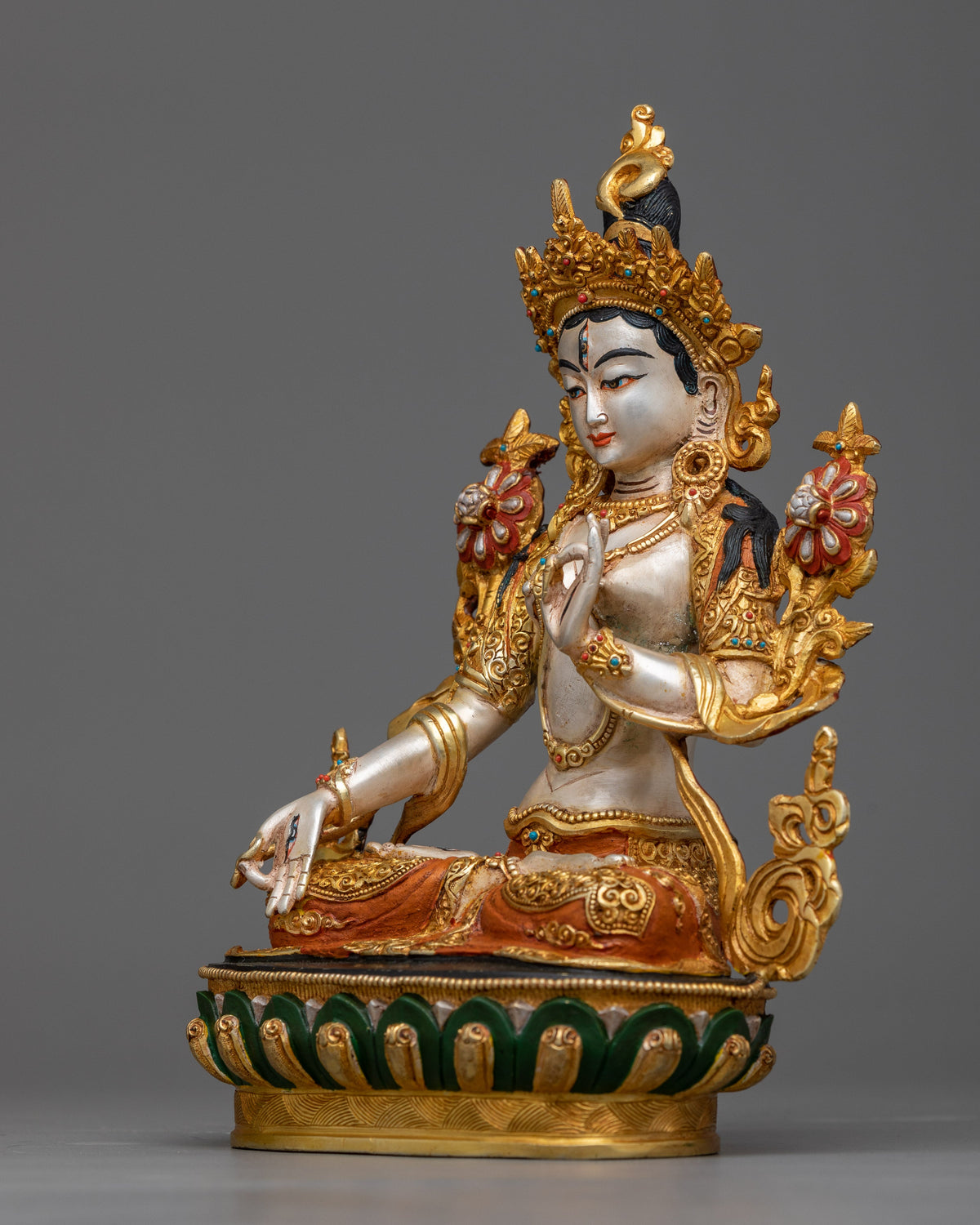 23cm White Tara Statue | Mother of Healing and Compassion
