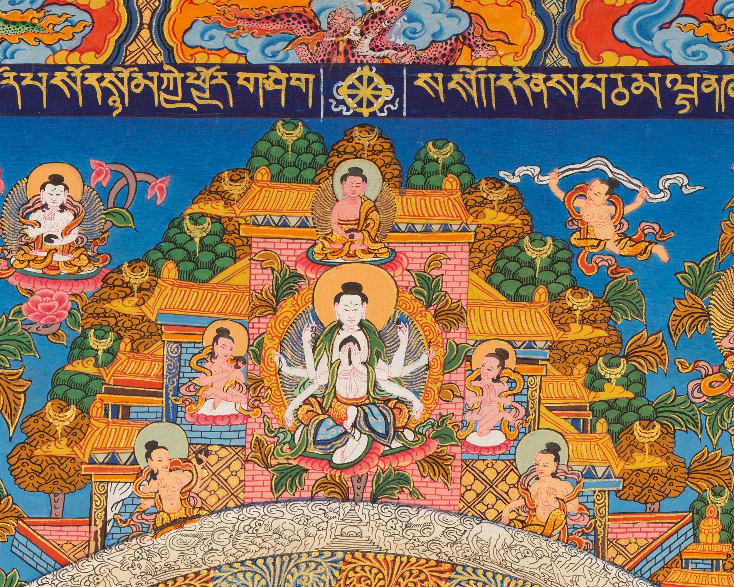 Maitreya Buddha Mandala Thangka | Sacred Art of the Future Buddha