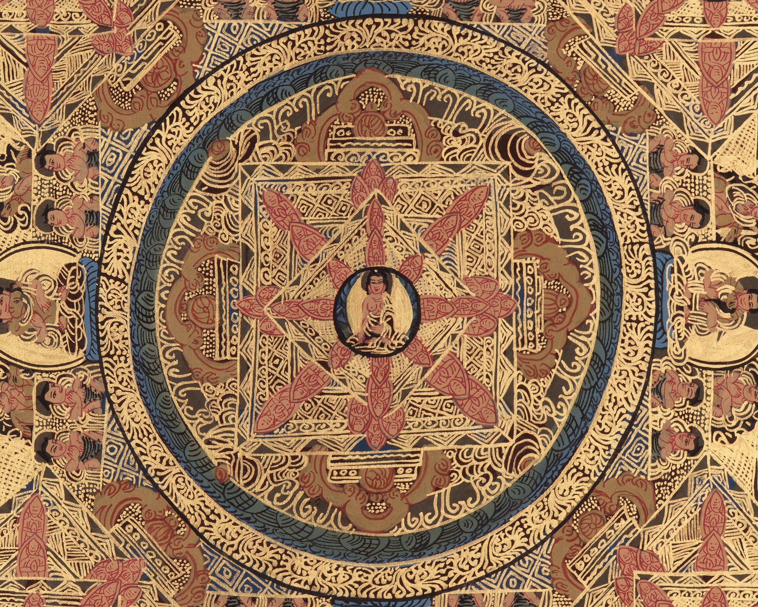 Buddhist Buddha Mandala Art | Sacred Tibetan Artwork of Enlightenment