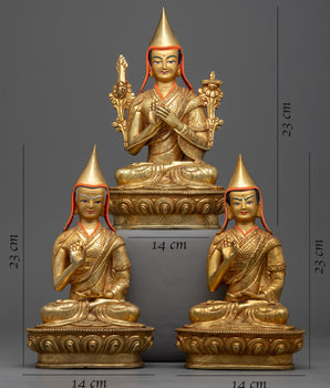 Lama Tsongkhapa Disciple on The Right side and Left Side | Tsongkhapa Statue Set