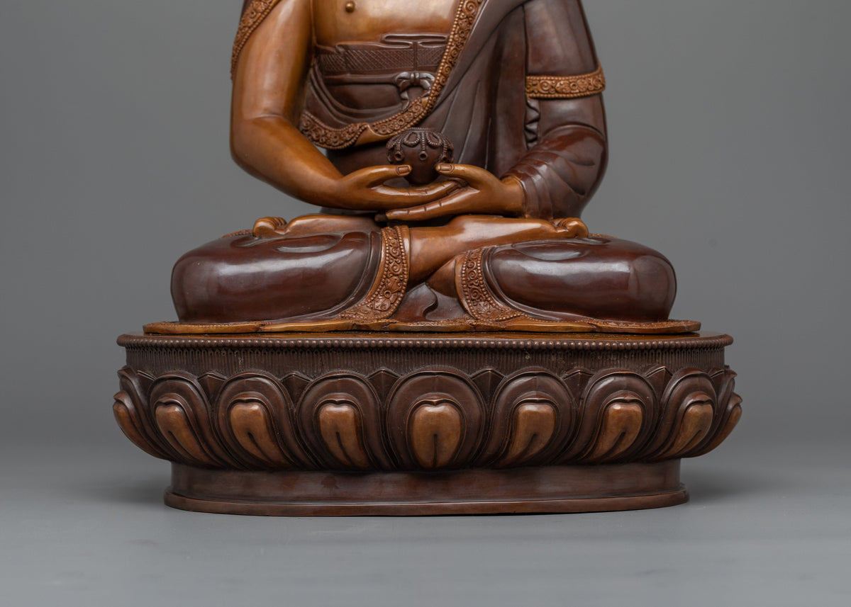 Amitabha Buddha of Pure Land Sculpture | Oxidized Copper Majesty