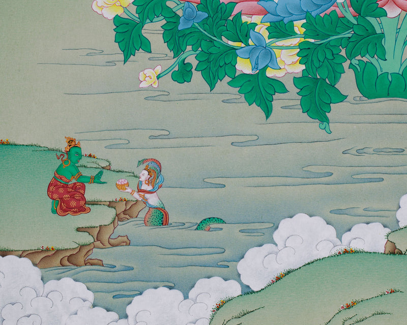 Arya Tara Thangka | Hand-Painted Deity of Compassion and Swift Protection