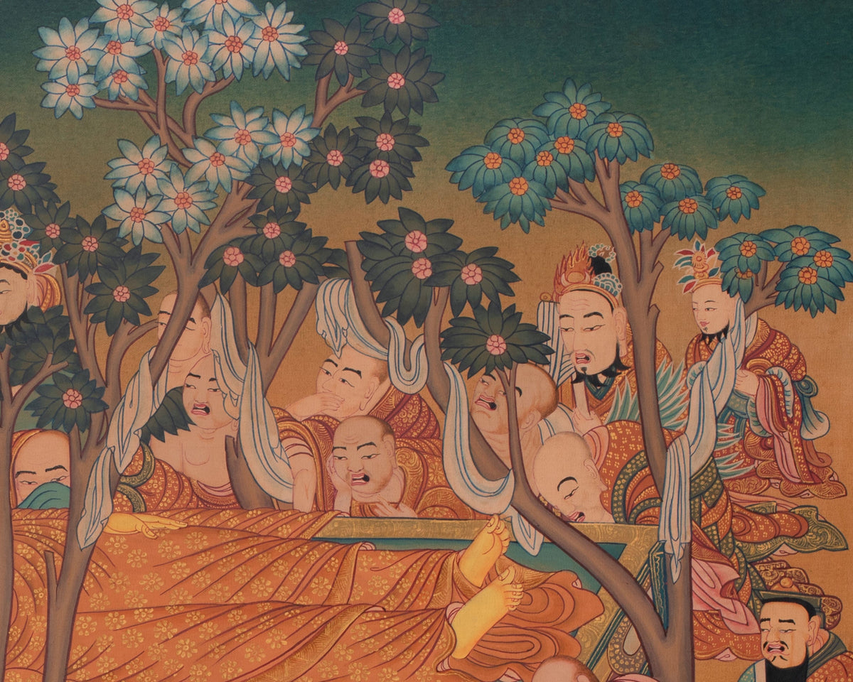 Buddha Parinirvana Thangka | The Final Liberation of Shakyamuni Buddha