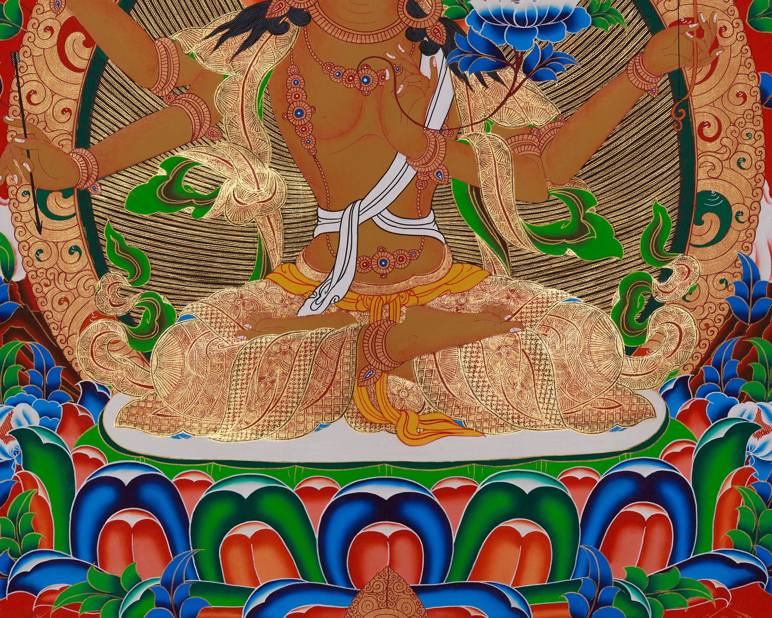 Traditional Manjushri Thangka | Radiant Symbol of Enlightened Wisdom
