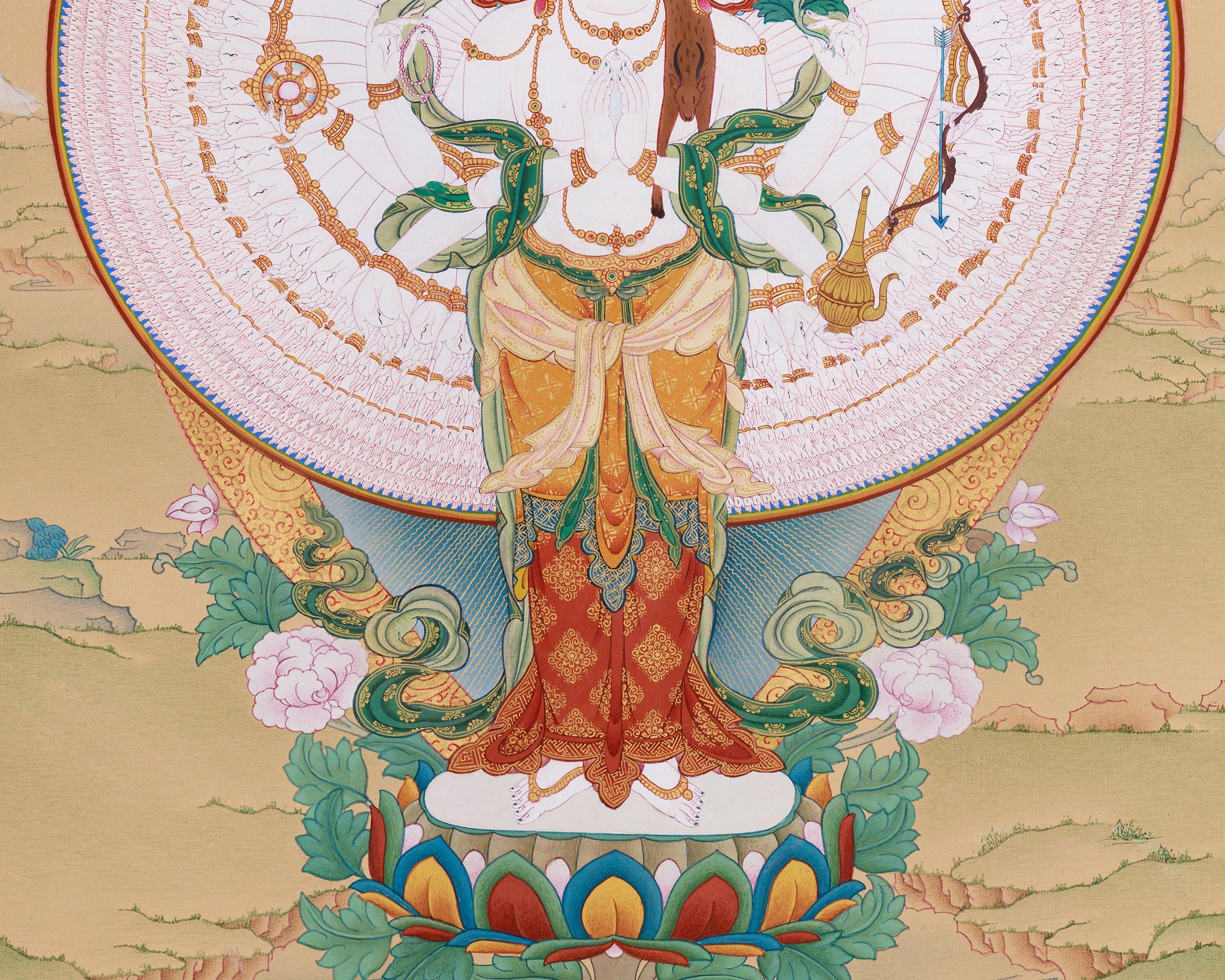 Hand-Painted 1000-Armed Chenrezig | The Bodhisattva of Compassion and Protection