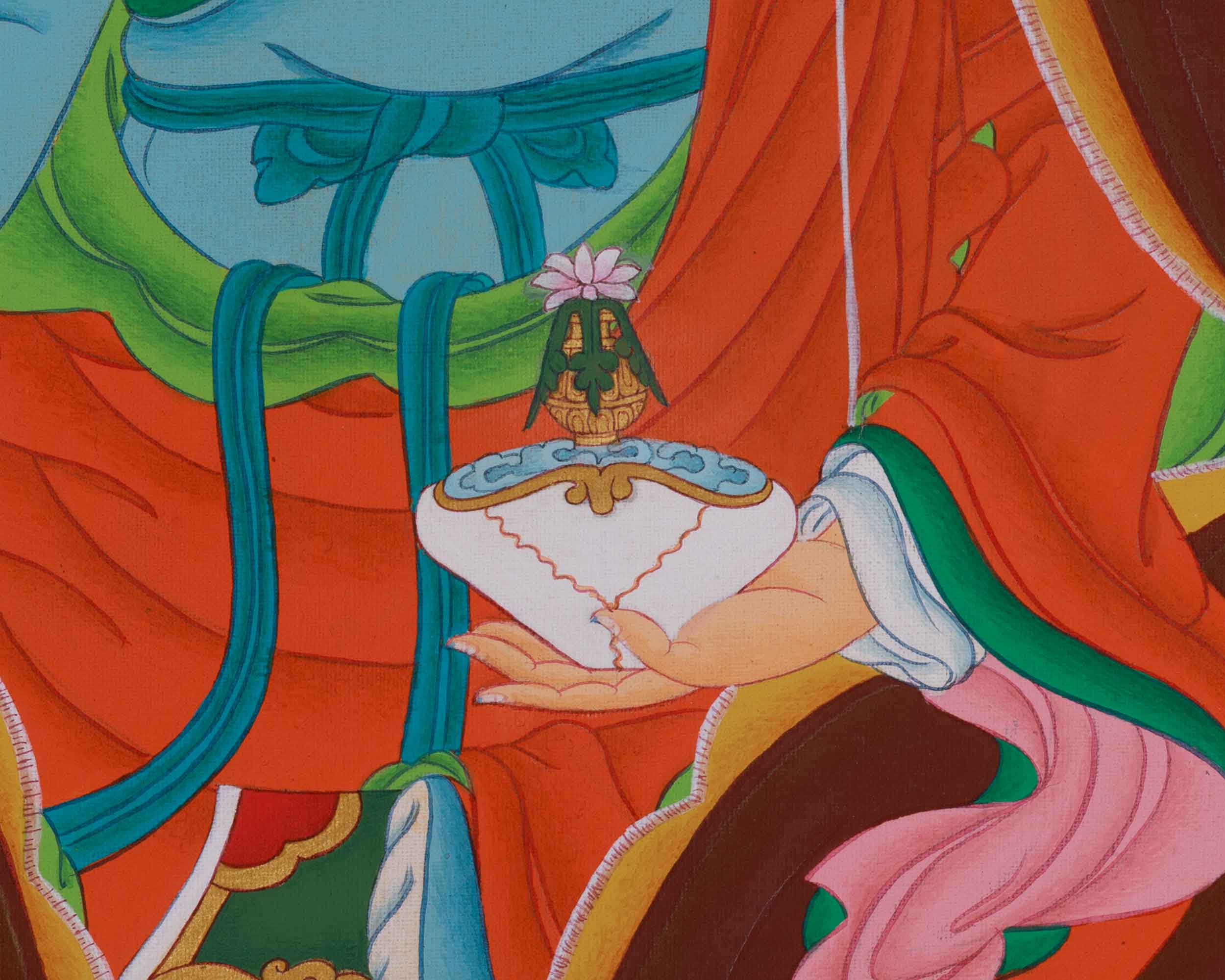 Divine Thangka of Guru Rinpoche | Tibetan Guru Art