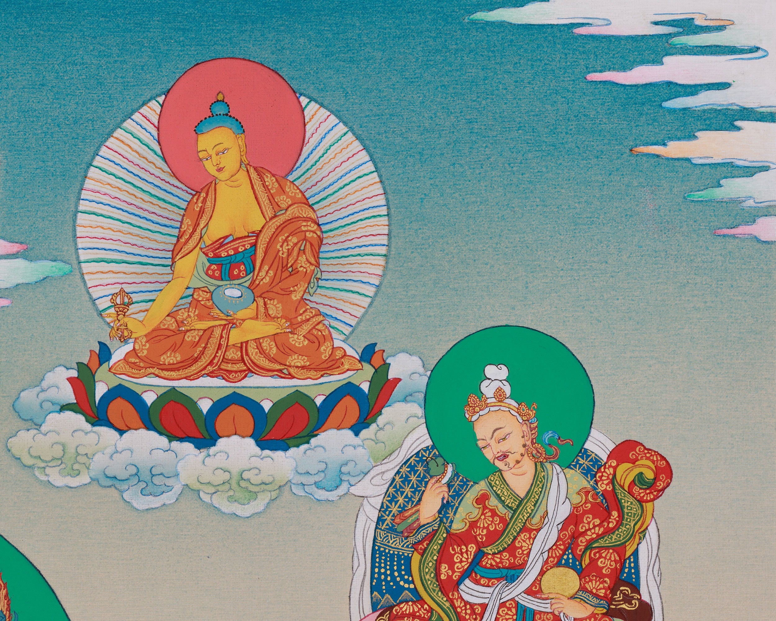 Guru Padmasambhava Art | Tibetan Buddhist Thangka Painting for Vajrayana Altar