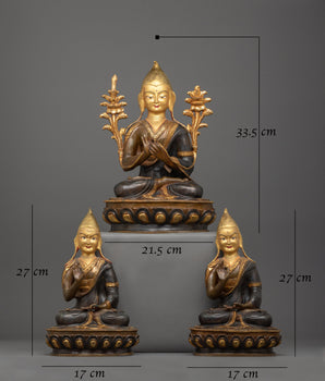 Tsongkhapa and His Disciples Statue Set | Embodiment of Wisdom and Compassion