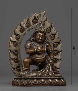 Black Dzambhala Statue | Buddhist Oxidized Copper Statue Traditionally Handmade