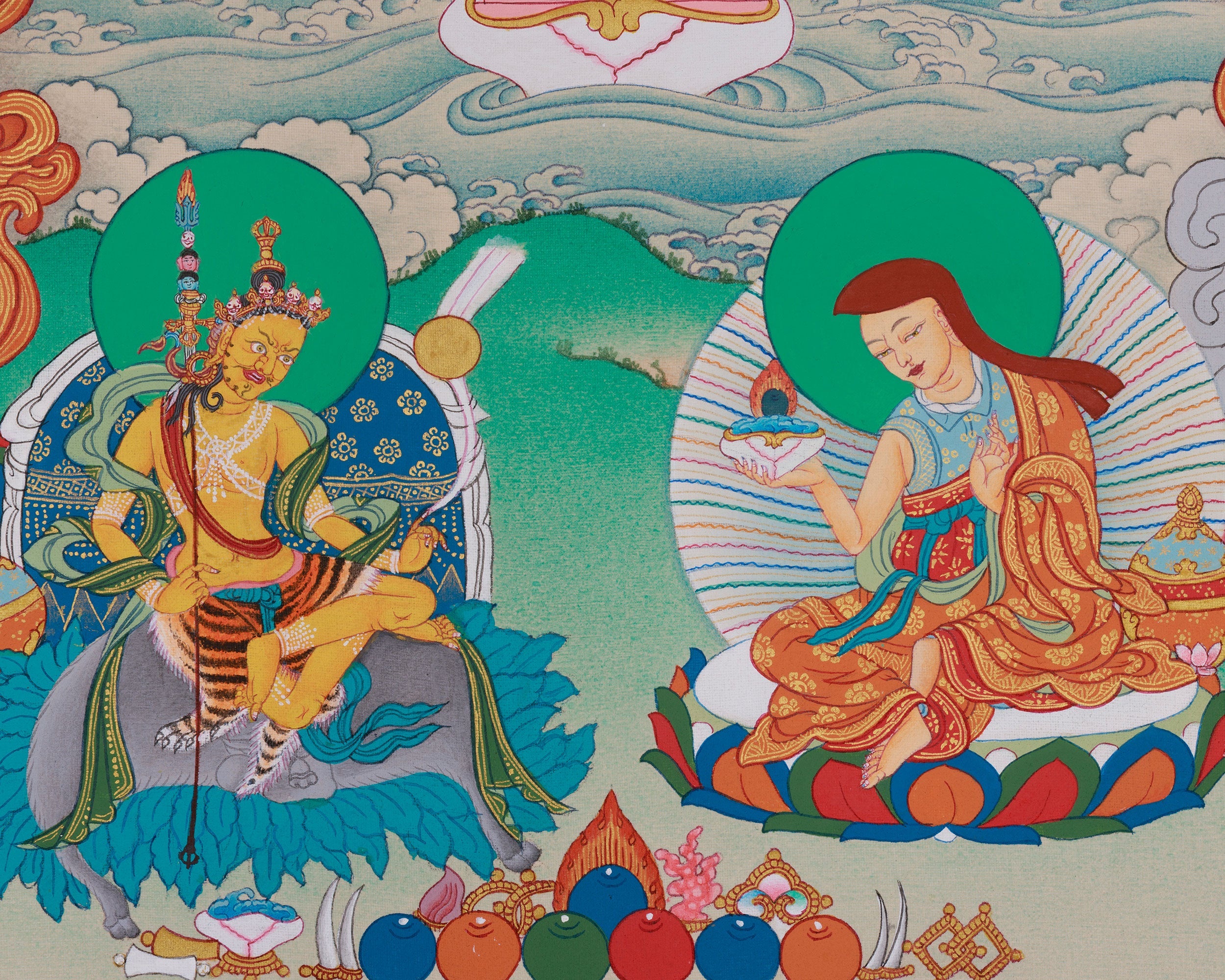 Guru Padmasambhava Art | Tibetan Buddhist Thangka Painting for Vajrayana Altar