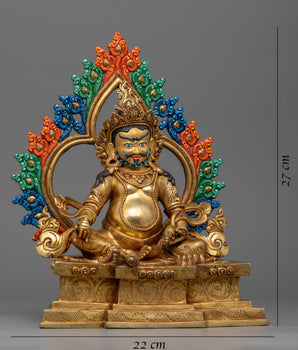 Zambala Gold Gilded Statue | Himalayan Detailed Acrylic Painted