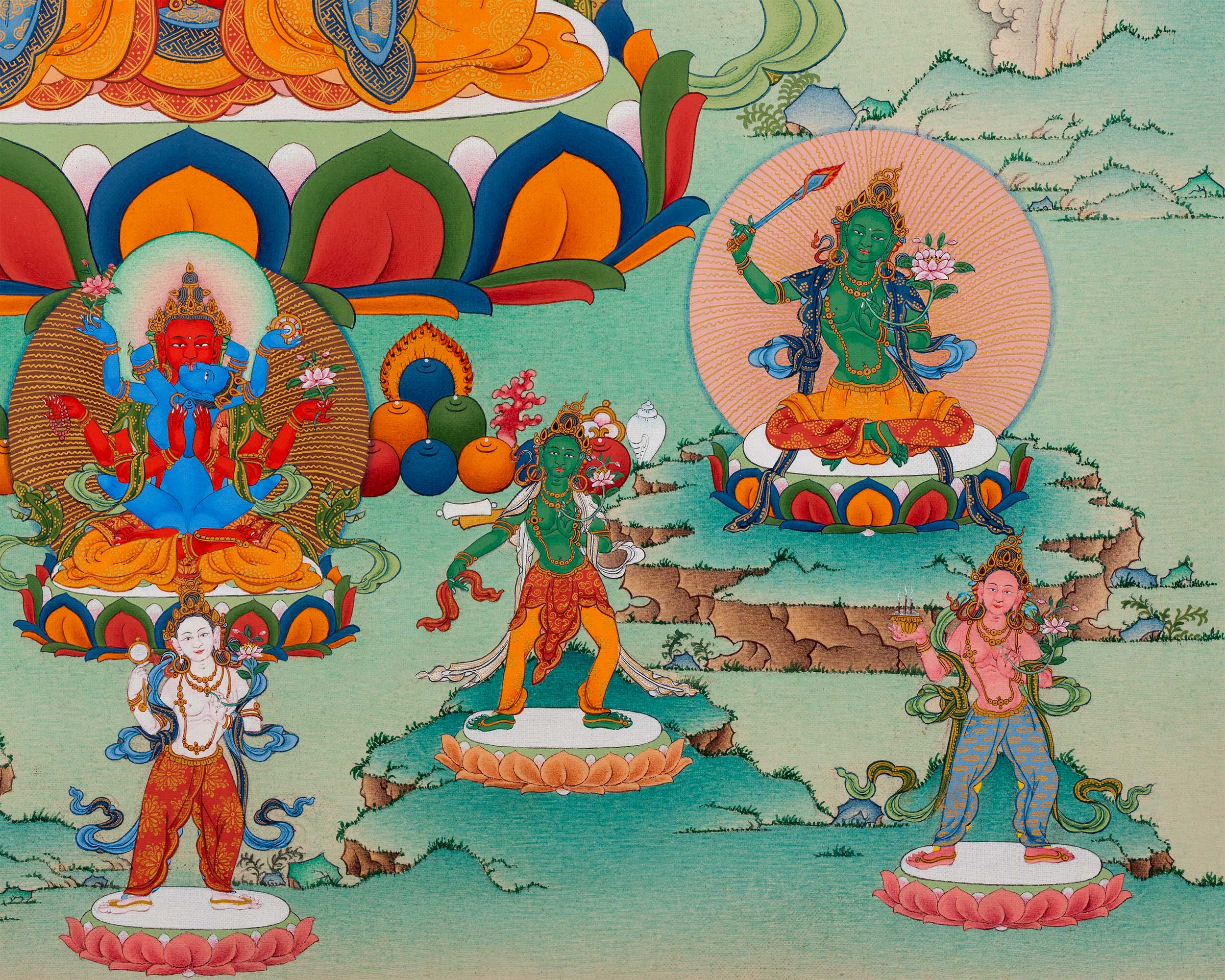 Gyalwa Gyasto Mandala | Chenresig with Vajravarahi Thangka