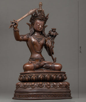 Manjushri Wisdom Deity Sculpture | Hand Crafted Buddhist Art