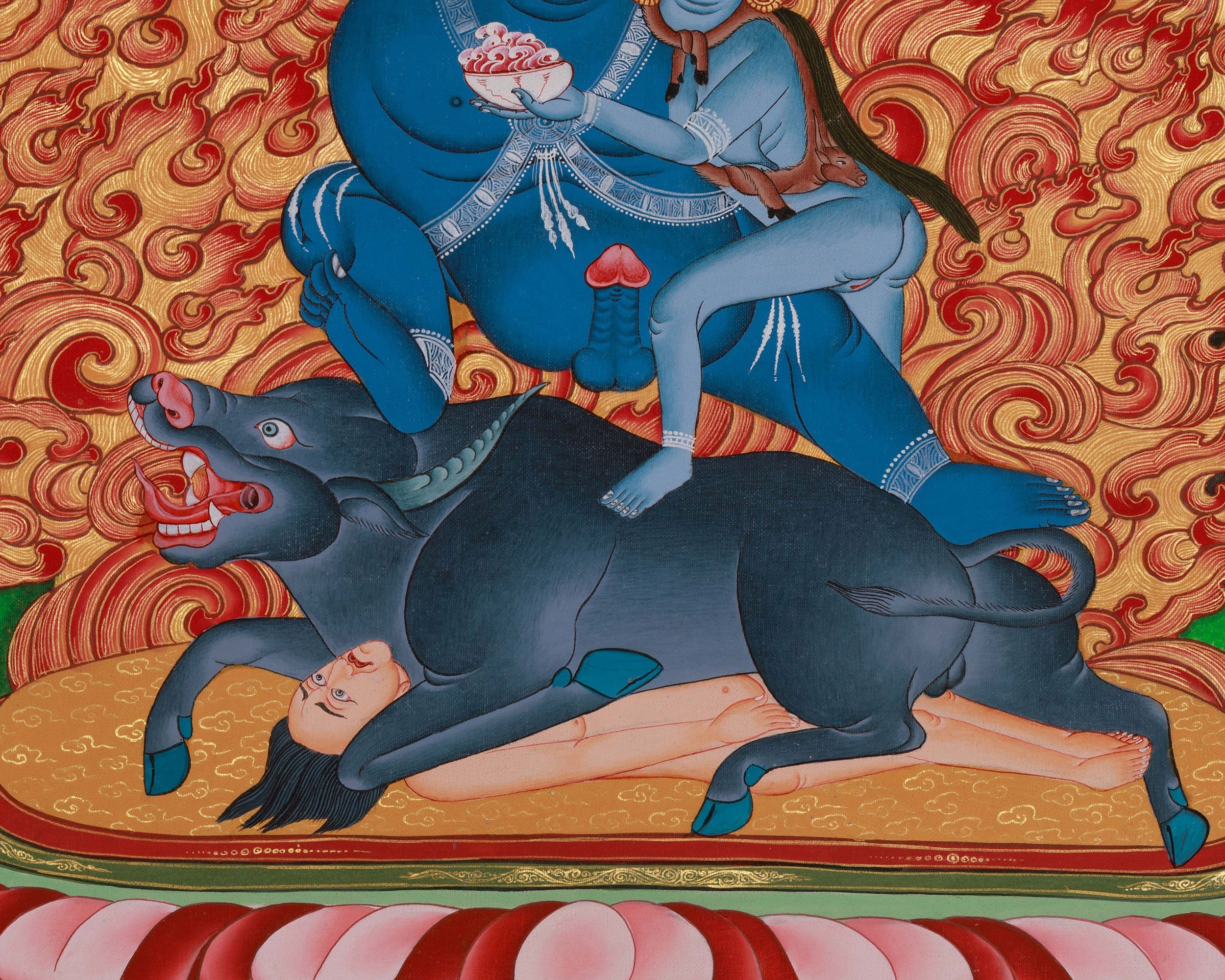 Yama Dharmaraja Thangka | Tibetan Buddhist Wrathful Deity Art