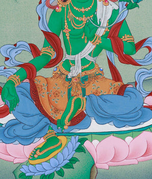 Liberation Mother Green Tara Thangka | Compassion & Healing Deity