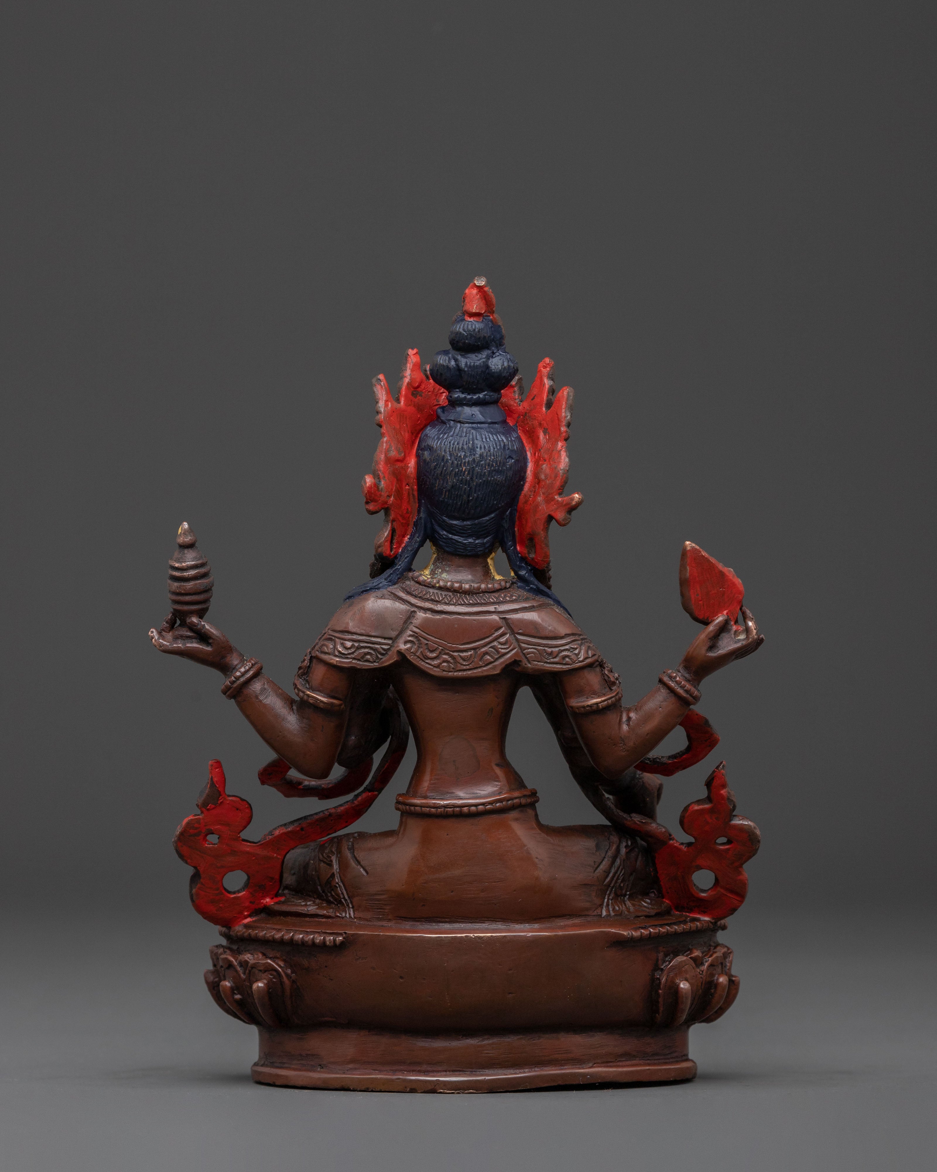 Handmade Devi Laxmi Statue | Oxidized Copper Altar Sculpture