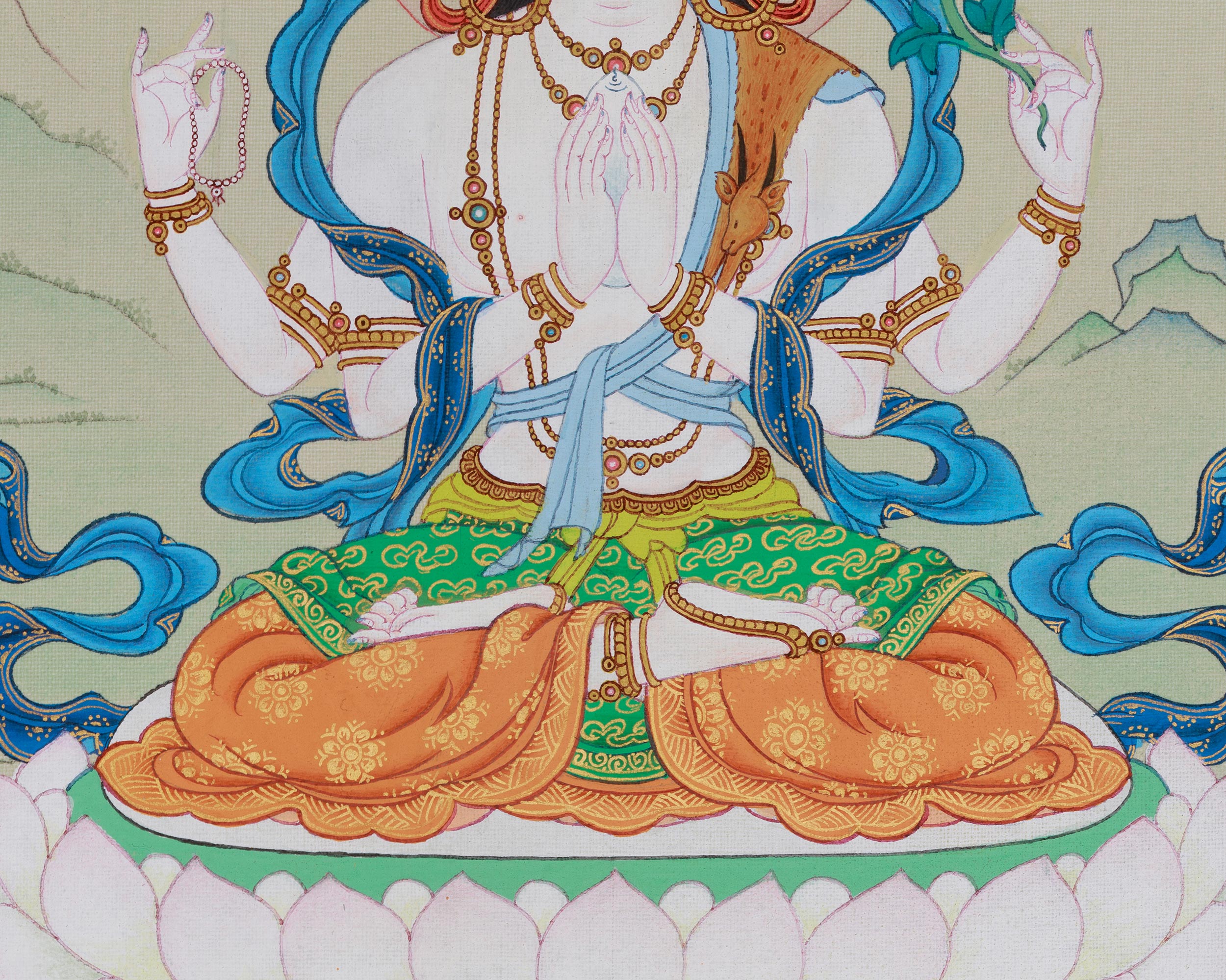 Chenrezig Thangka of Blessings | A Sacred Representation of Compassion