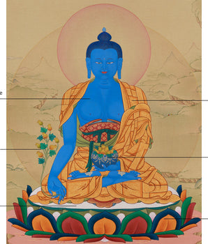Original Buddha of Medicine, Bhaisajyaguru Painting | Supreme Healer
