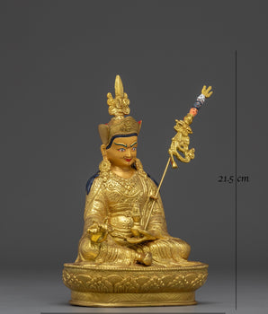 Vajra Master Guru Rinpoche Golden Handmade Statue