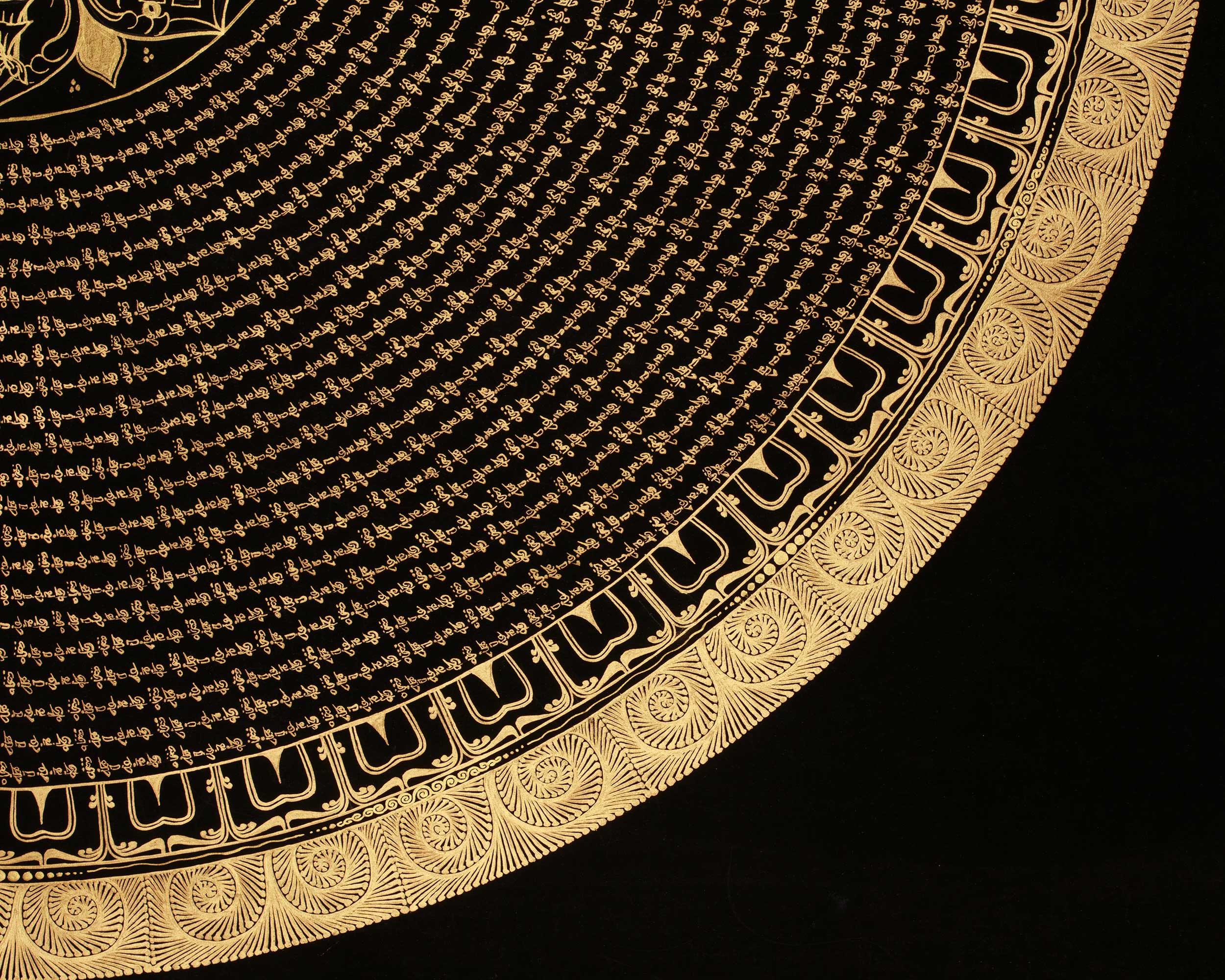 Divine Mantra Mandala Thangka | Spiritual Art for Meditation Practice
