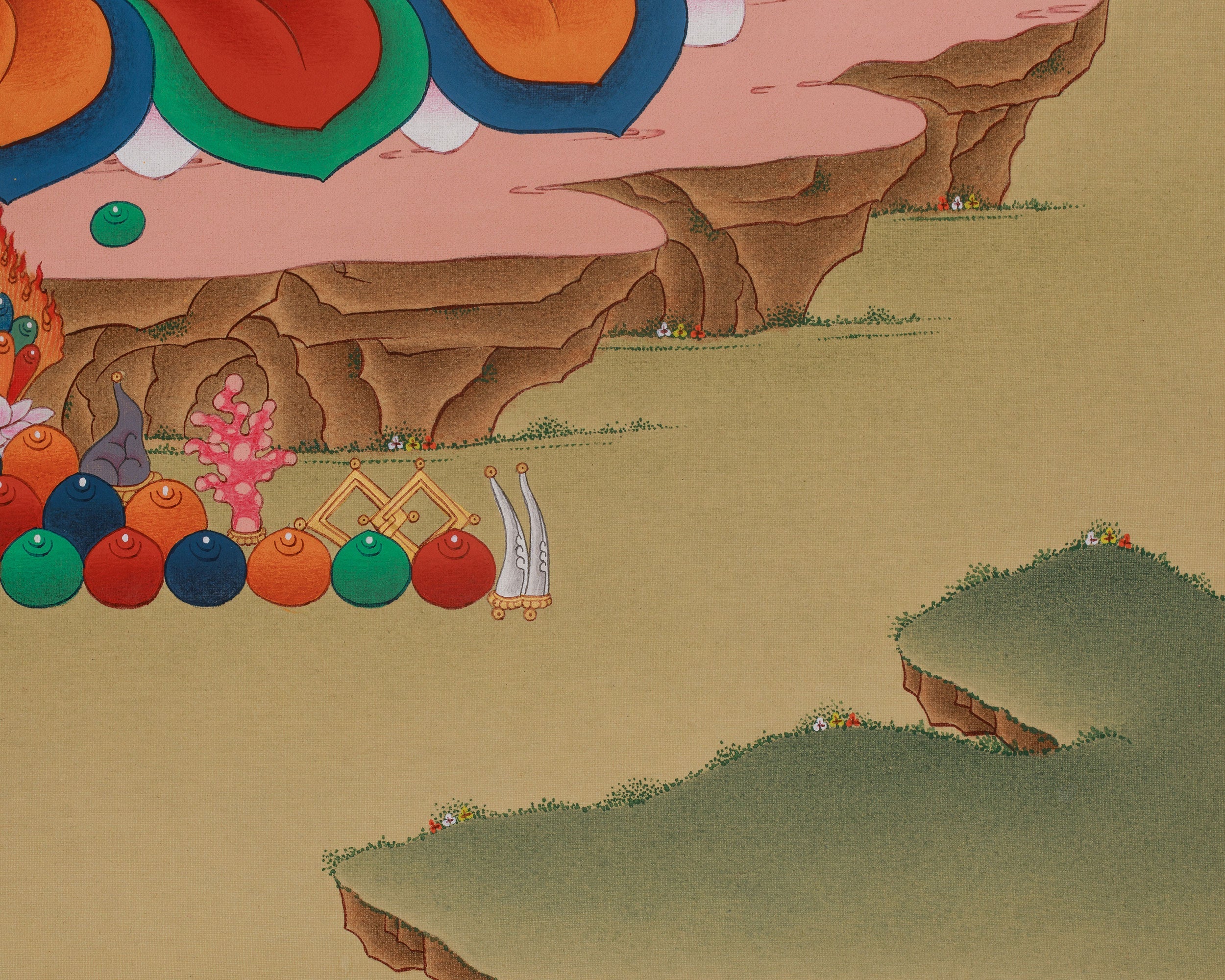 Dzambhala Wealth God Thangka | Tibetan Buddhist Prosperity Art