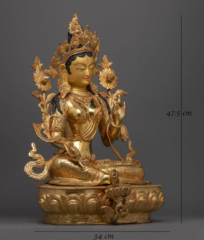 Female Deity Green Tara Statue | Elegantly Hand-crafted Idol