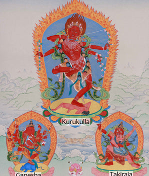 Sacred Dakini Kurukulla Thangka | Tibetan Semi-Wrathful Deity