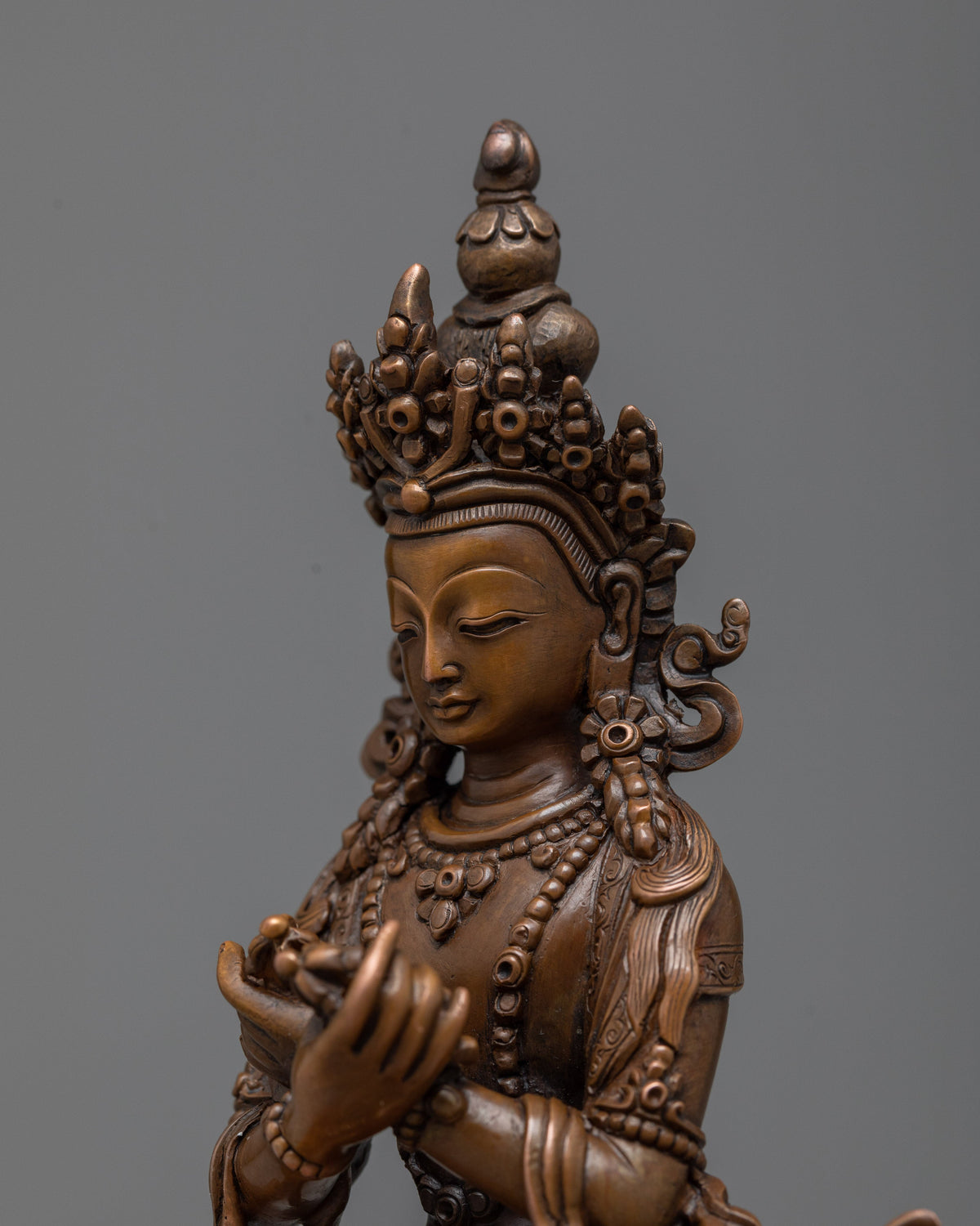 Vajradhara Buddha in Oxidized Copper | Emblem of Primordial Wisdom