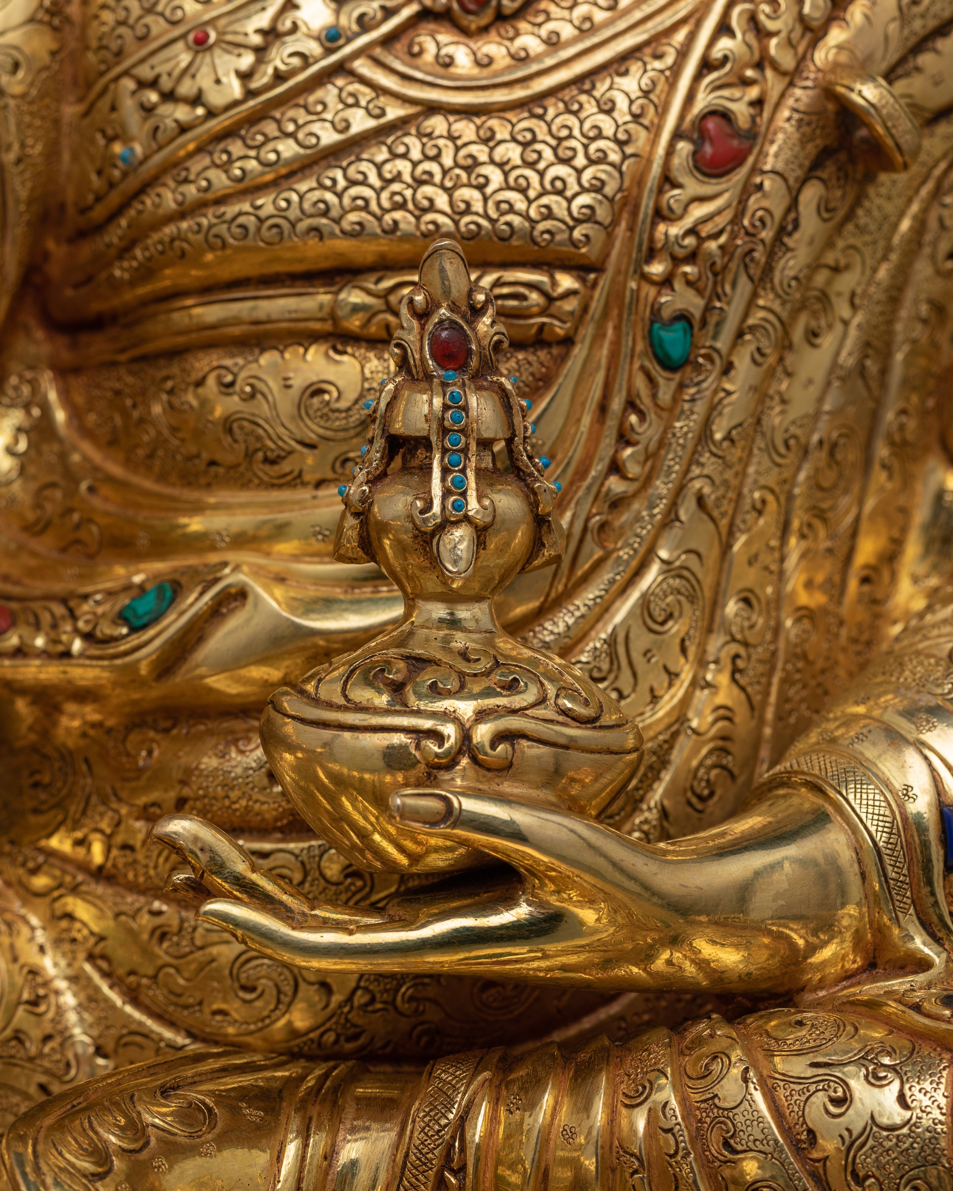 Gold-Gilded Tantra Rinpoche Statue | Beacon of Spiritual Mastery