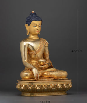 Gold gilded Shakyamuni Buddha statue